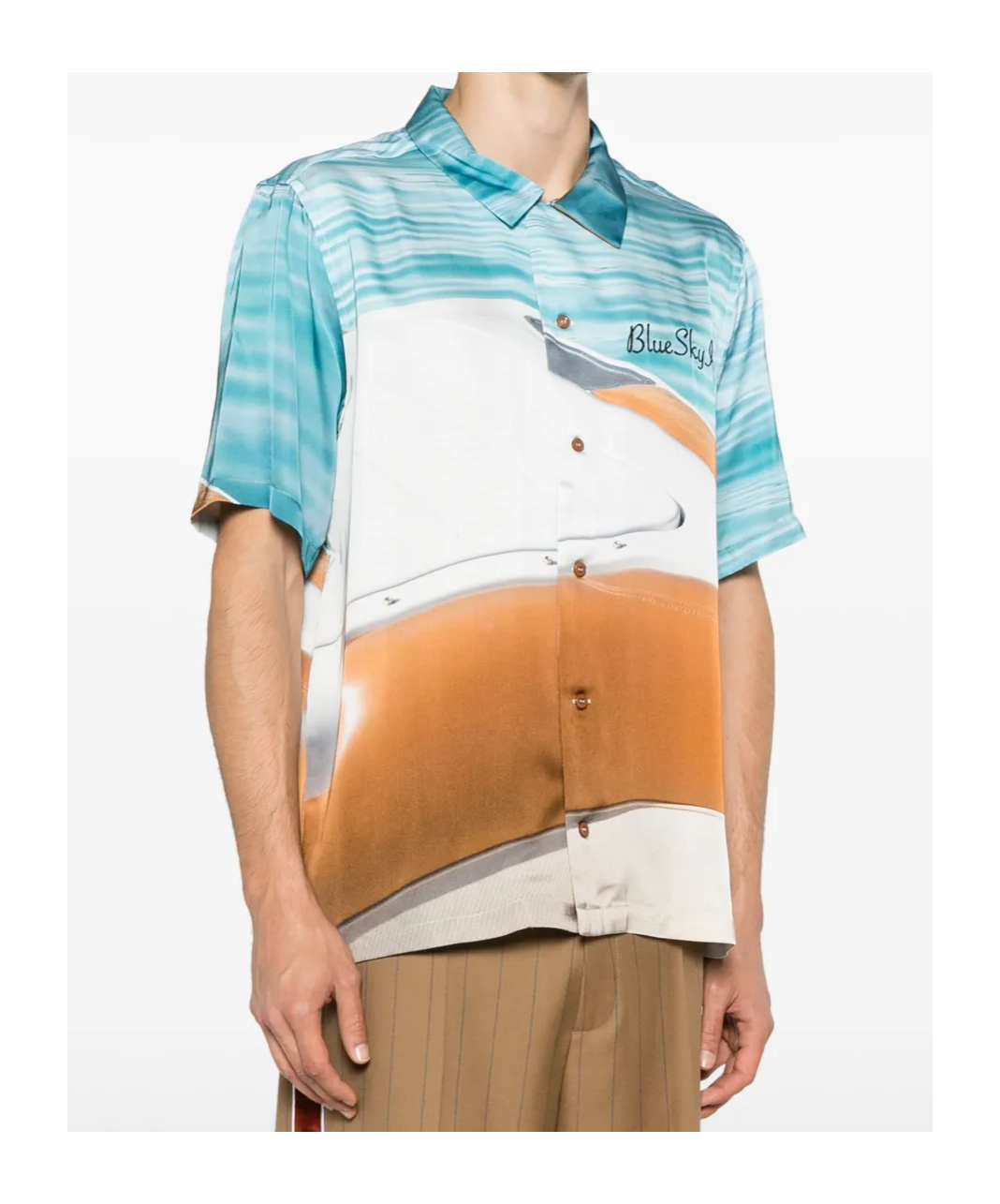 Blue Sky Inn Boat-print Satin Shirt