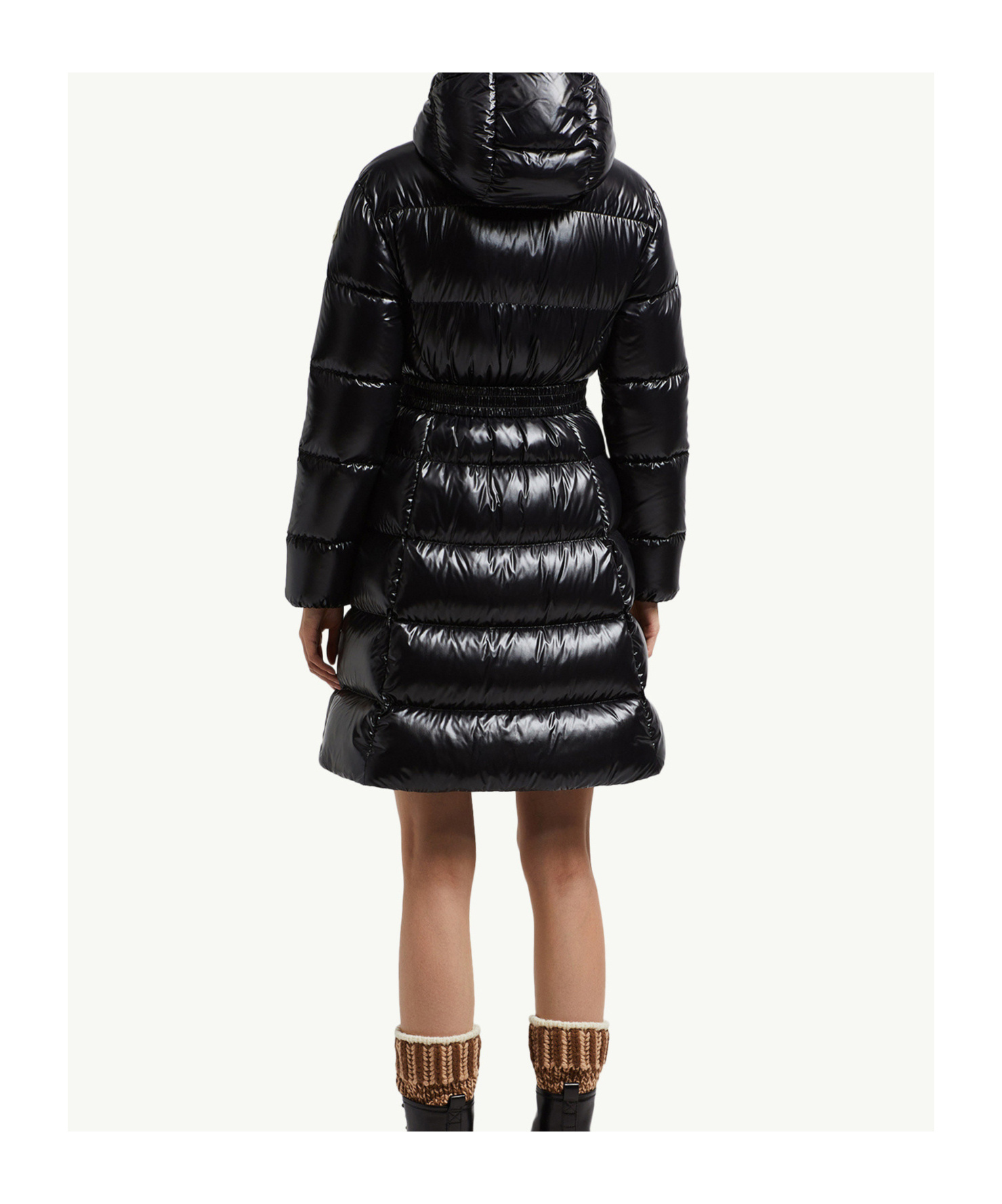 Moncler Long Puffer Jacket With Hood Bellevue In Black