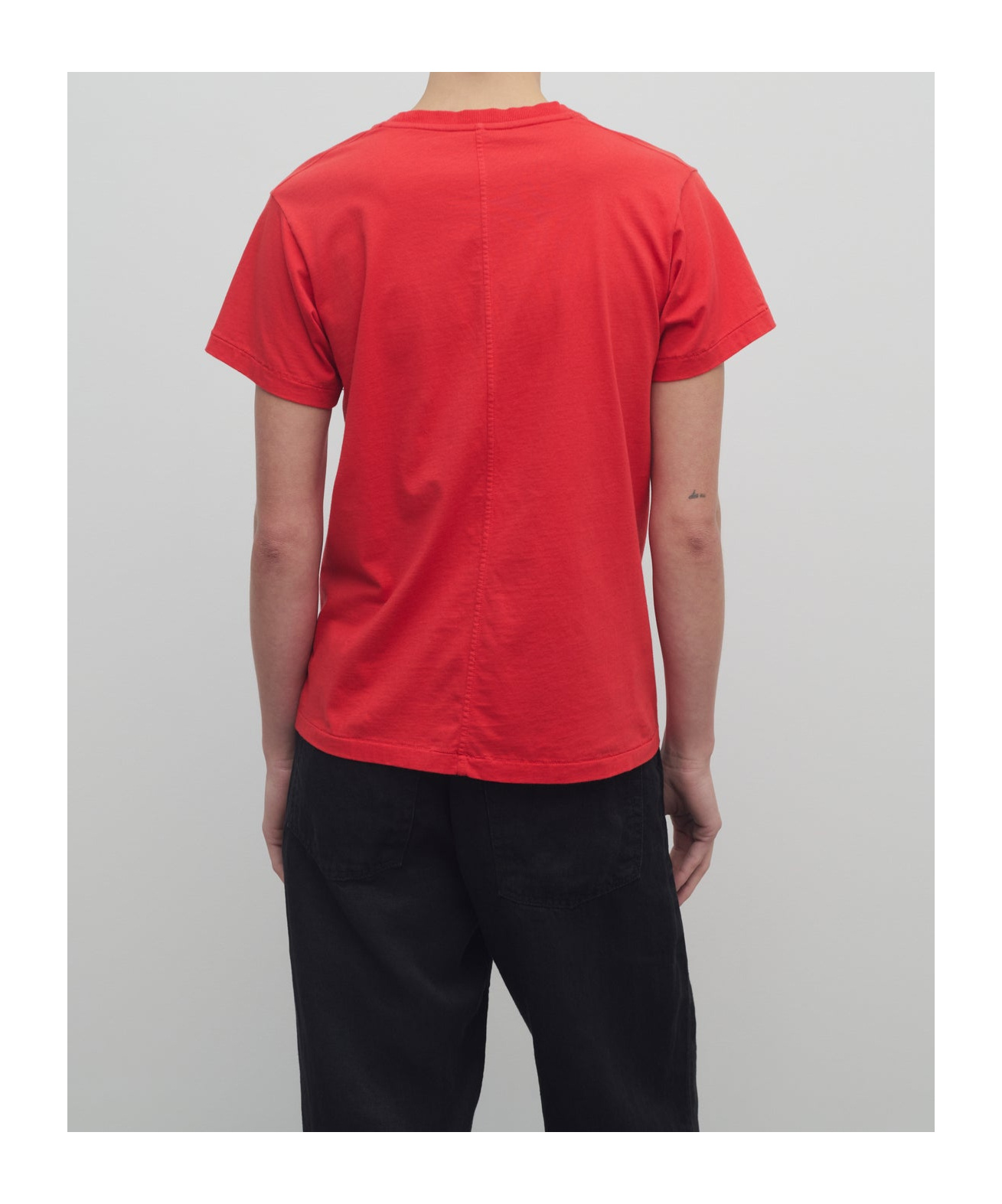The Row Florie T-shirt With Red Center Detail In Red