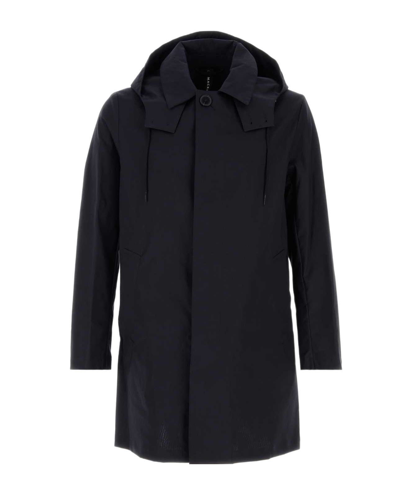Mackintosh Navy Blue Cotton Cambridge Jacket In Black
