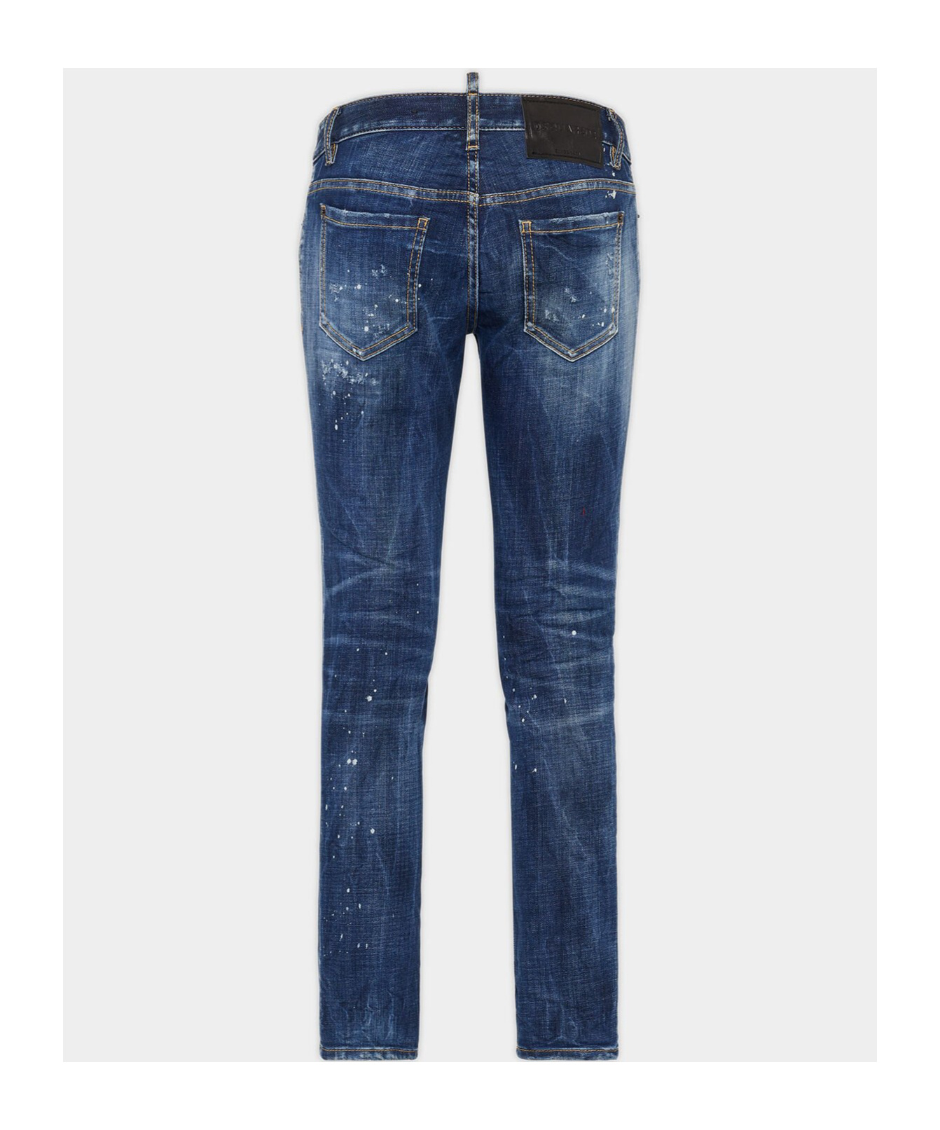 Dsquared2 Cropped Paint-splatter Jeans In Blue