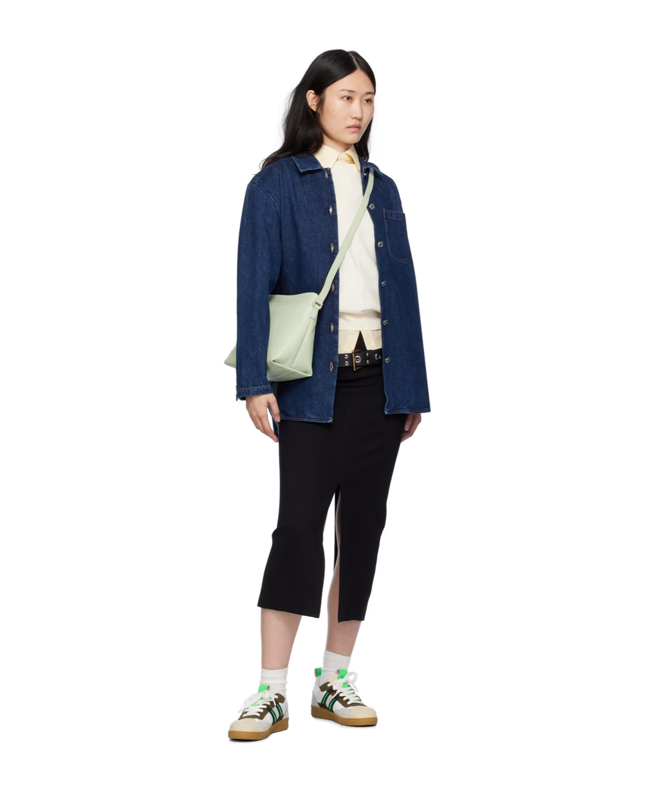 APC LAPEL LONG-SLEEVED DENIM COAT