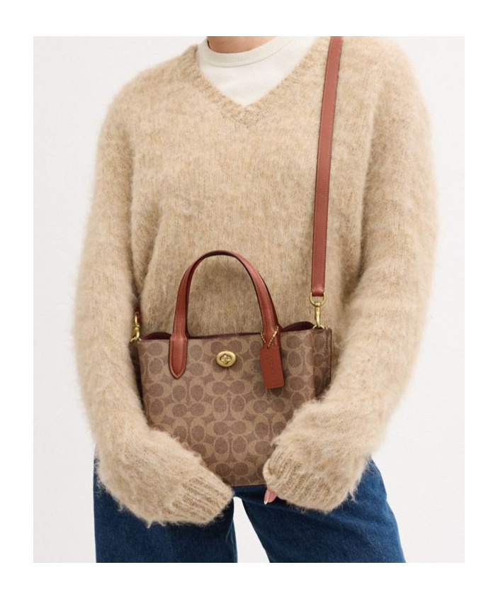 Coach Willow Tote 24 In Signature Canvas In Brown