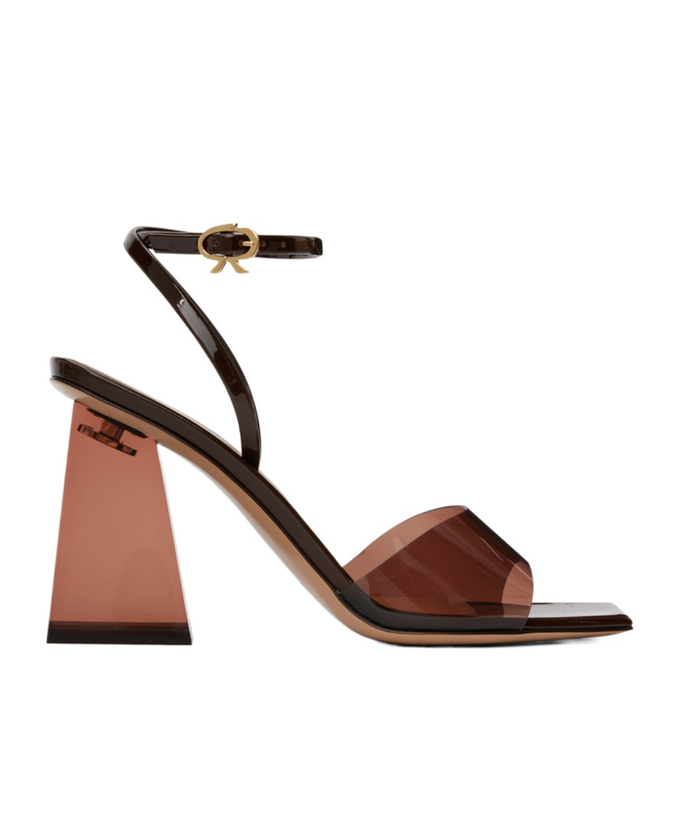 Gianvito Rossi Cosmic Leather-trimmed Tpu Sandals In Brown