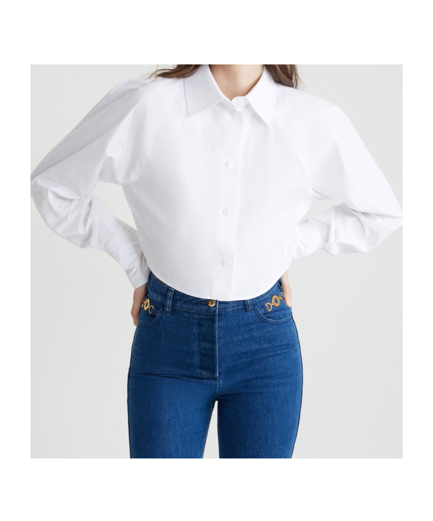 Patou Organic-cotton Cropped Shirt In White
