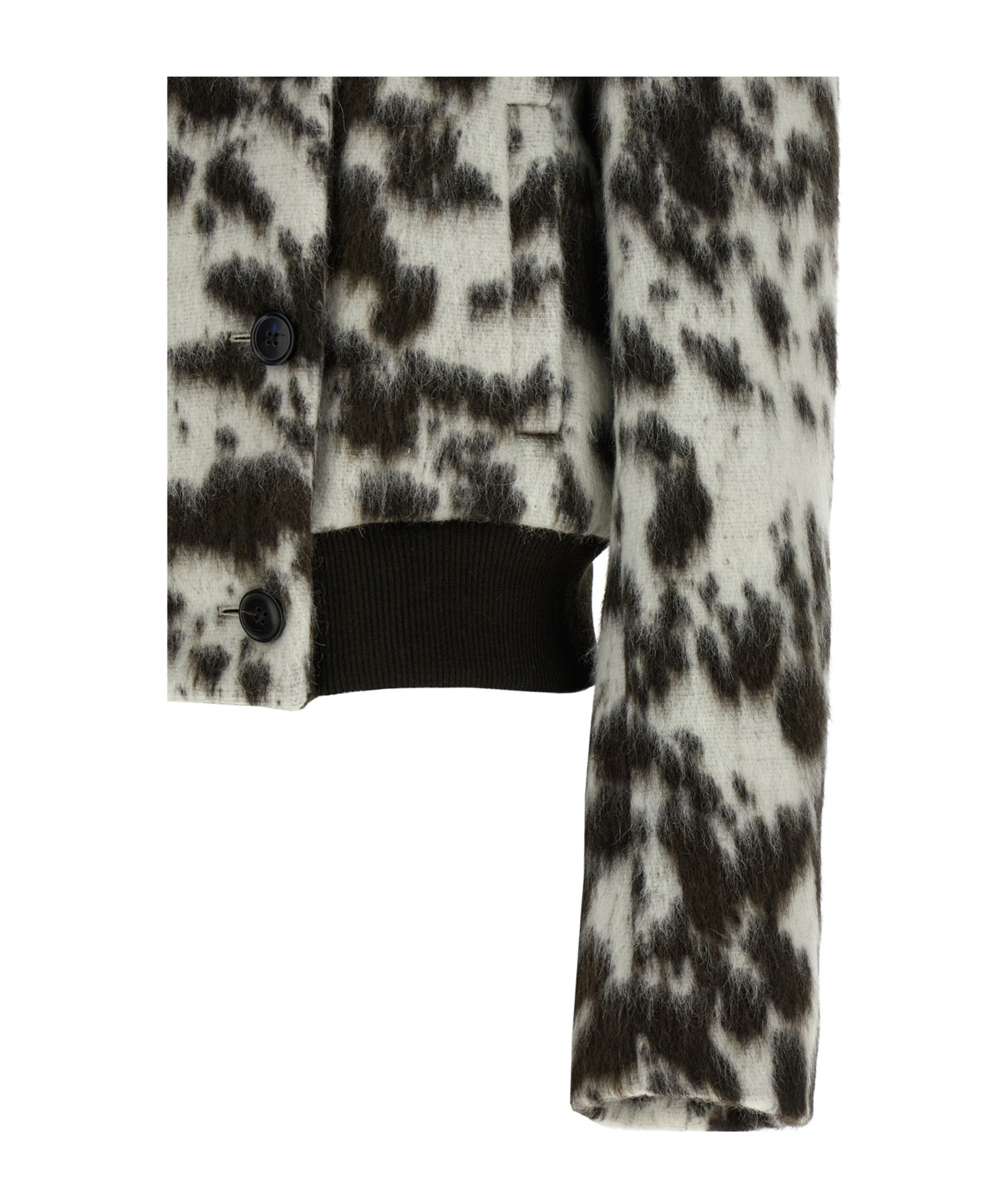 Dries Van Noten Animal Print Double Breasted Long Sleeve Coat In Multi