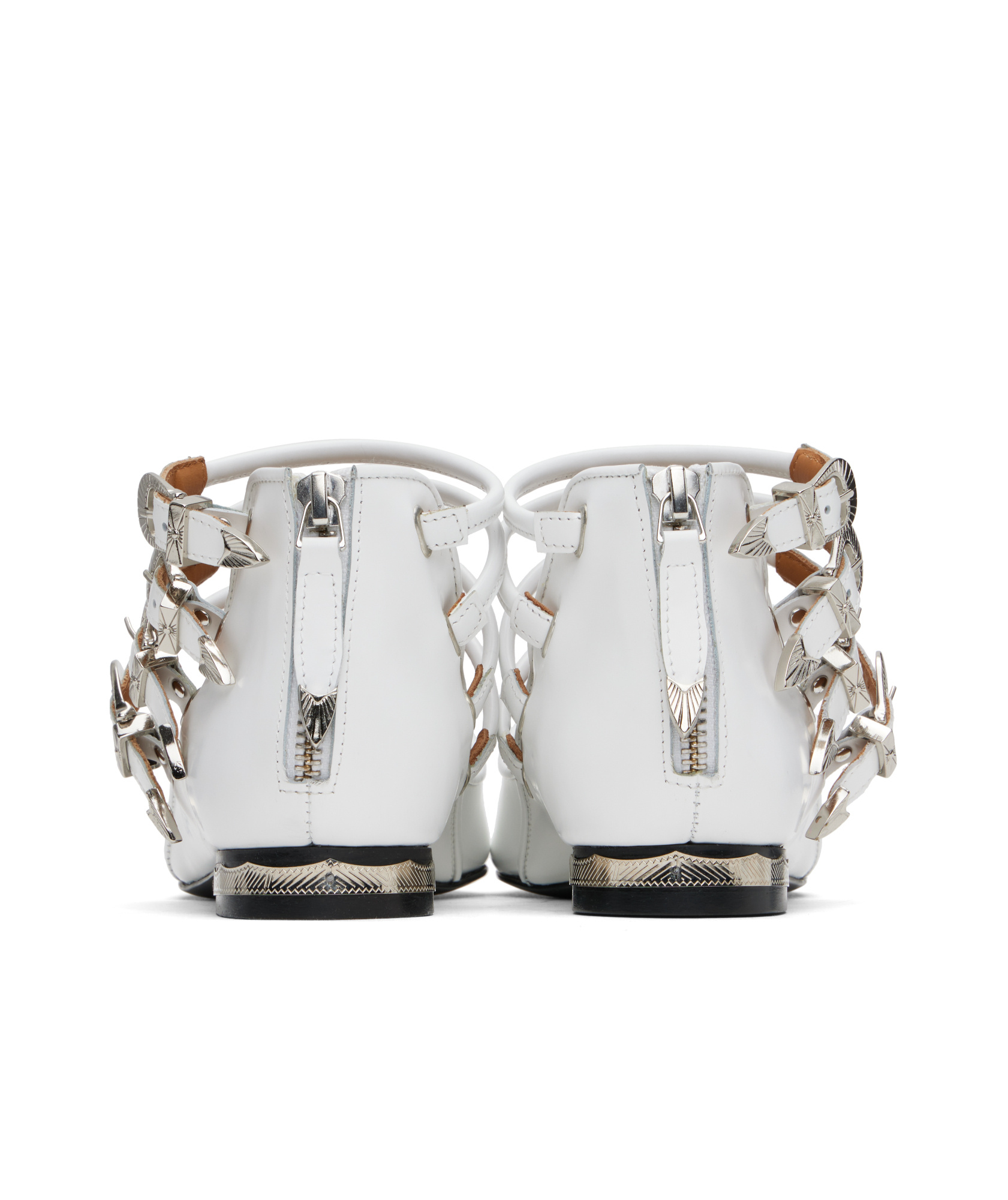 Shop Toga Polido Multi Strap Ballerina Flats In White