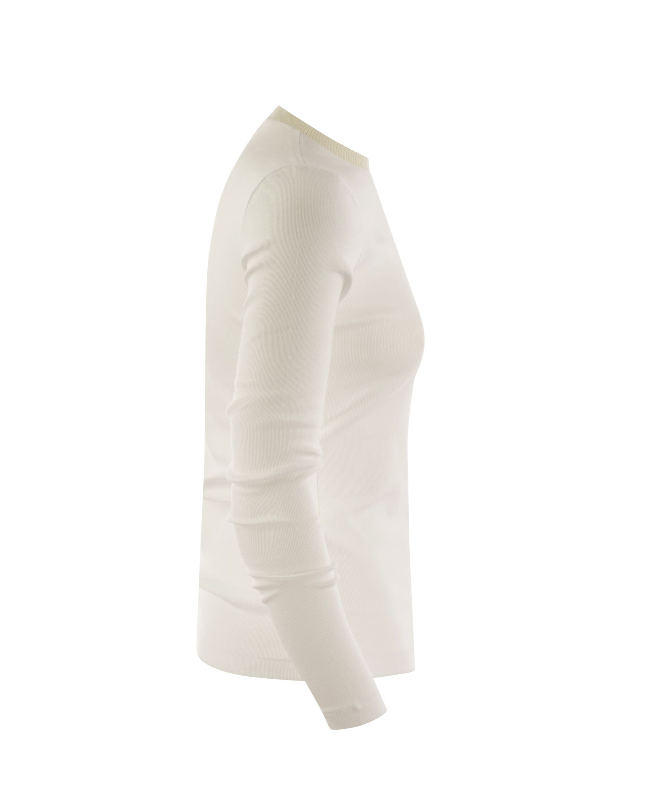 Fabiana Filippi Long-sleeved T-shirt In Jersey In White