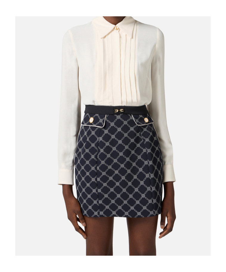 Elisabetta Franchi Georgette Shirt In White