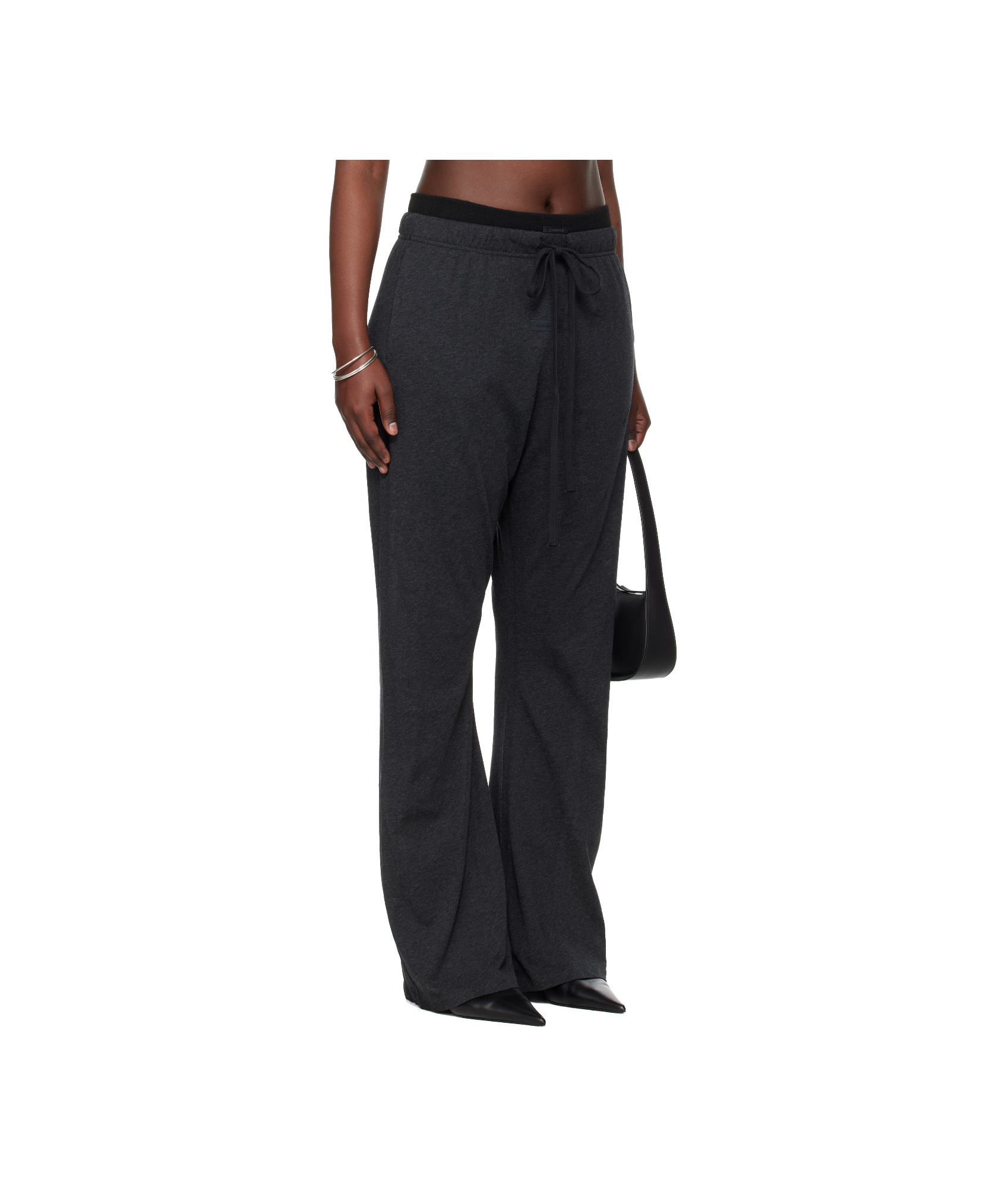 Essentials Holiday Jersey Flare Lounge Pants In Black