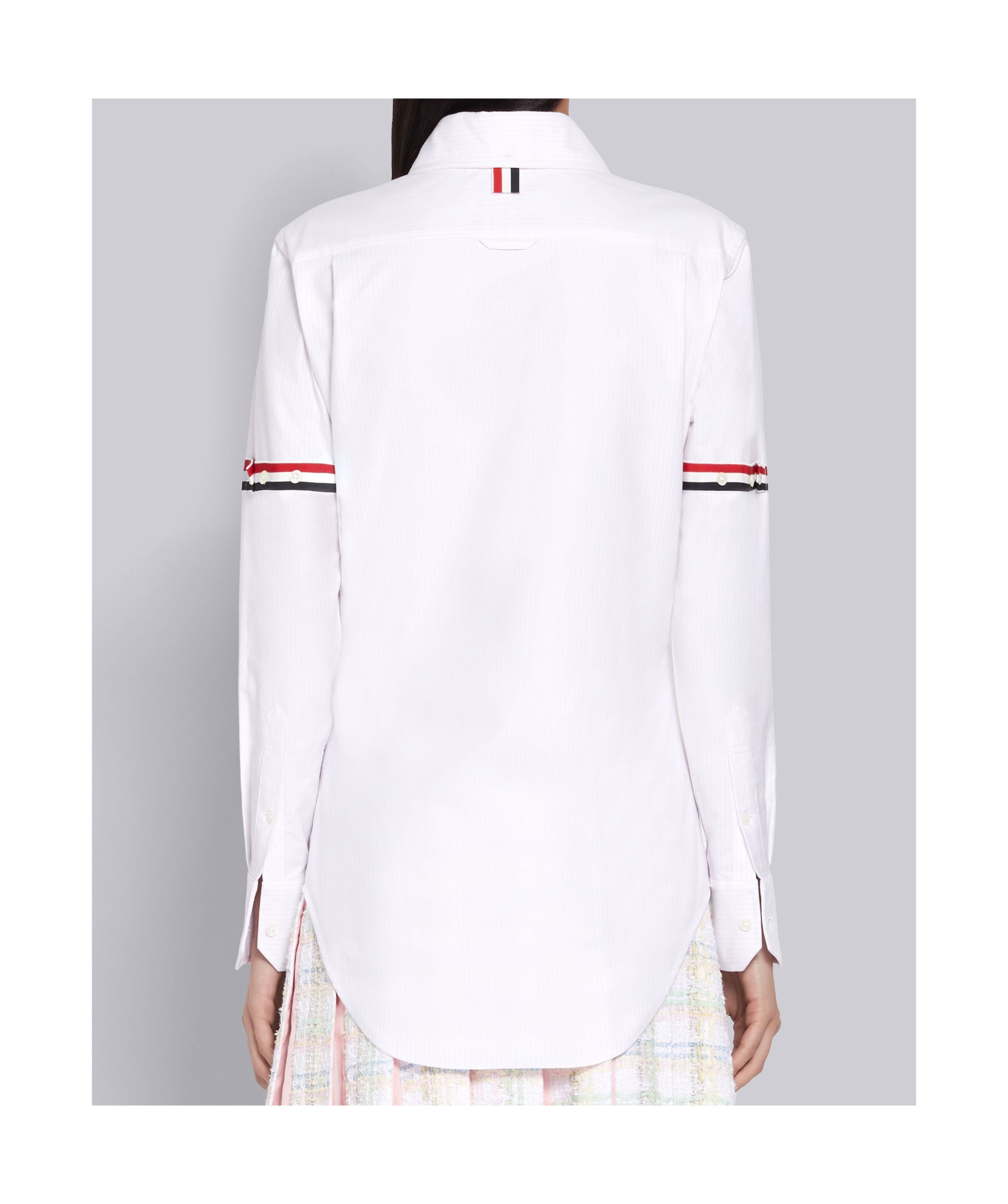 Thom Browne Grosgrain Armband Oxford Shirt In White