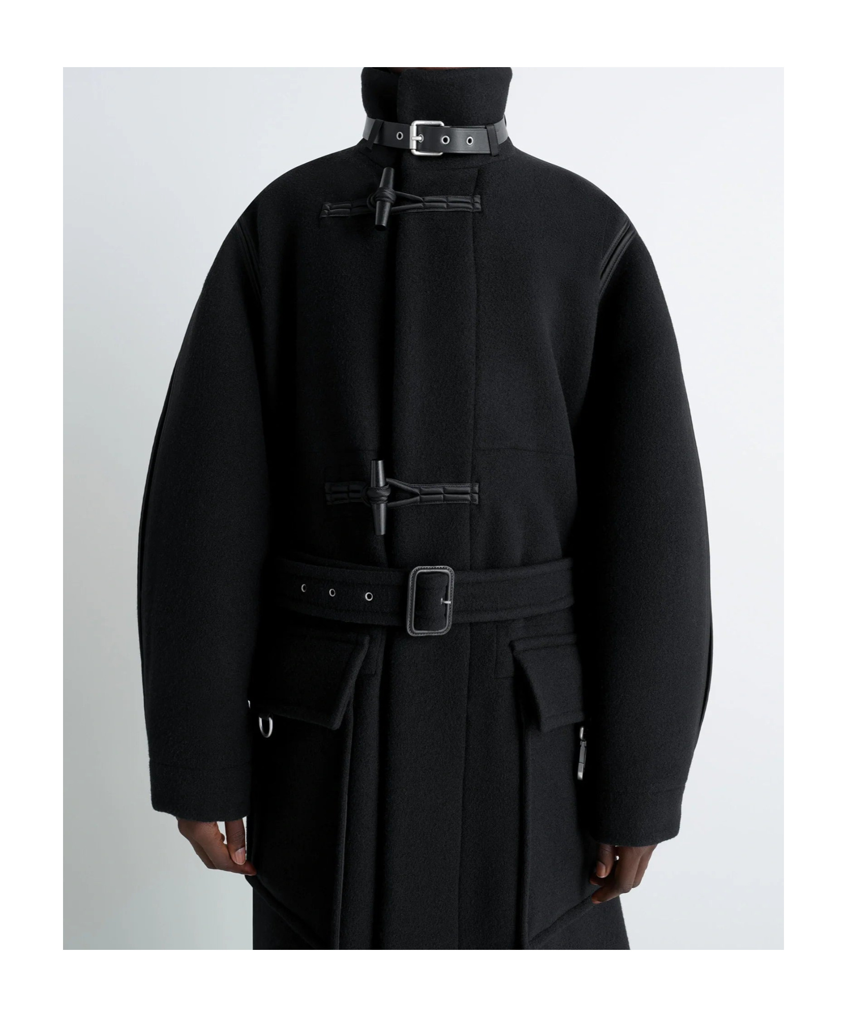 Lemaire Duffle Coat In Black