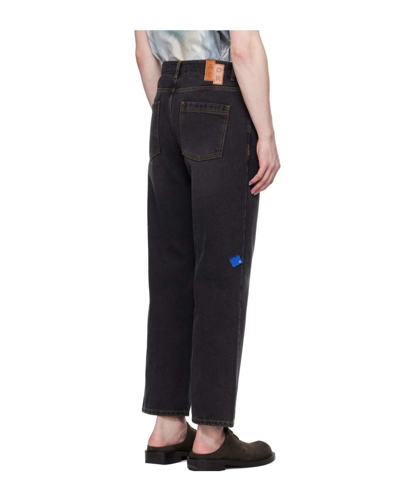 Ader Error Belt Loop Logo Jeans Pants In Black