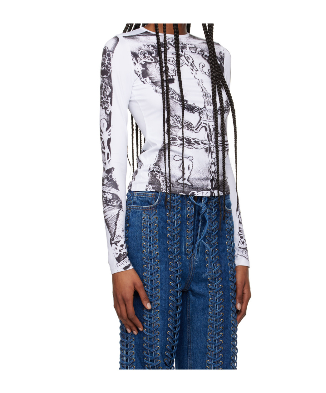 Jean Paul Gaultier Long-sleeved T-shirt In Blue