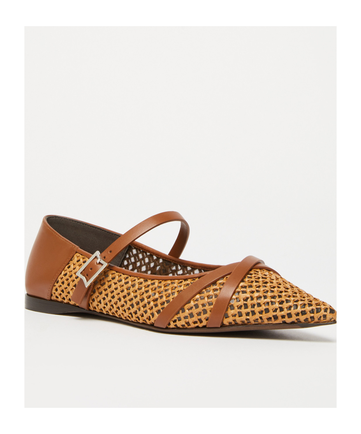 Shop Max Mara Pointed Ballet Shoes In Ferruginous