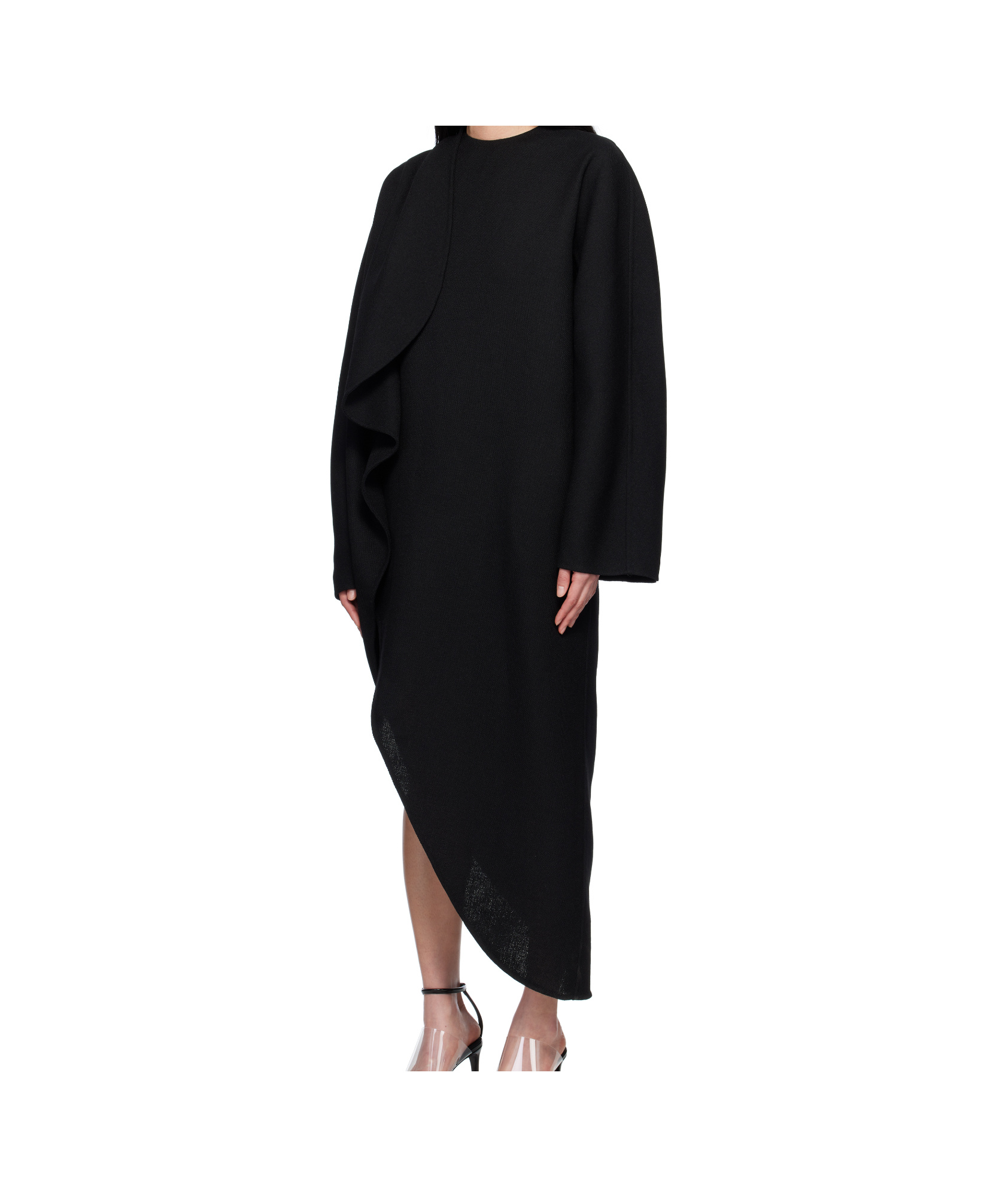 Alaïa Wool Gazar Coat In Black