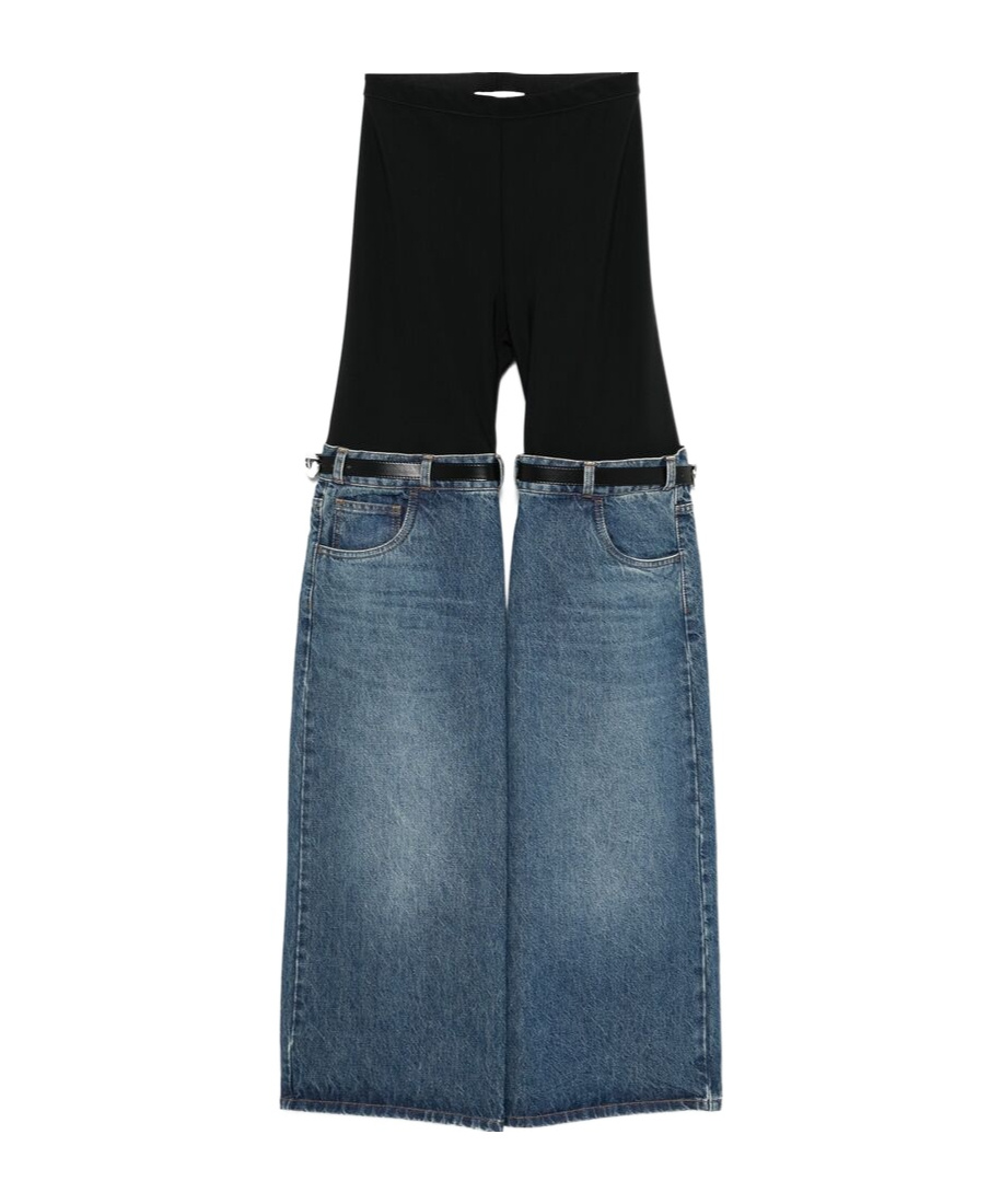 Shop Coperni Stitched Denim Pants In Blue