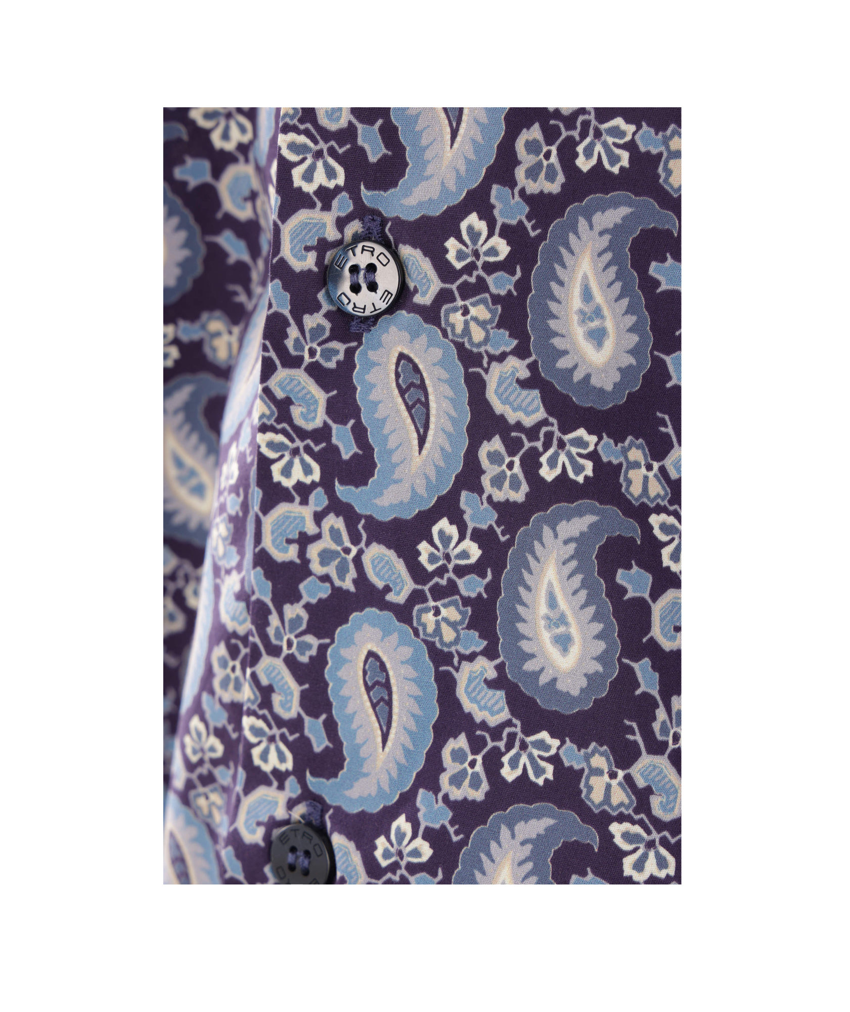 Etro Graphic-printed Curved Hem Shirt In Gray