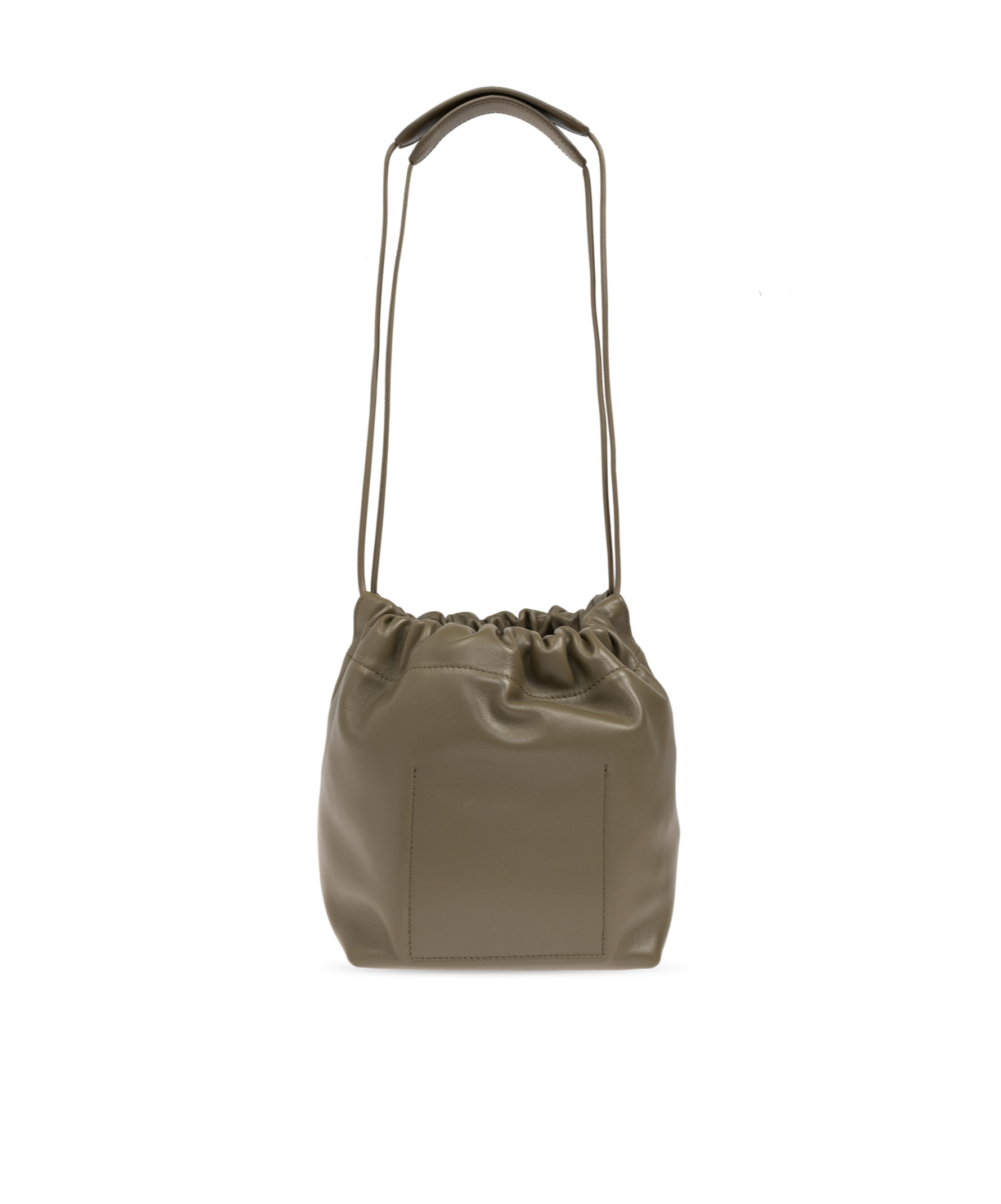 Jil Sander Dumpling Medium Drawstring Leather Crossbody Bag In Green
