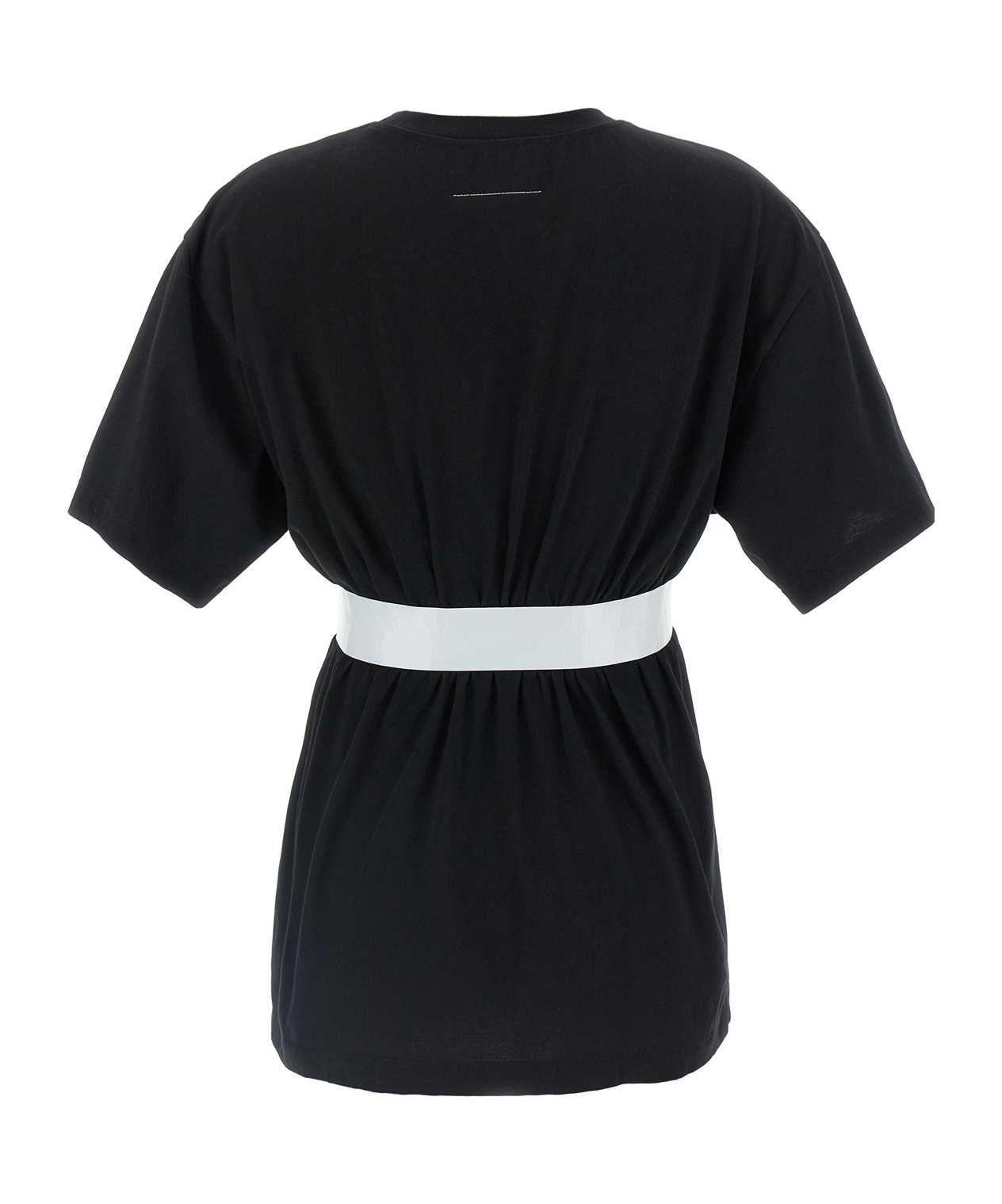 Mm6 Maison Margiela Tape-embellished T-shirt In Black