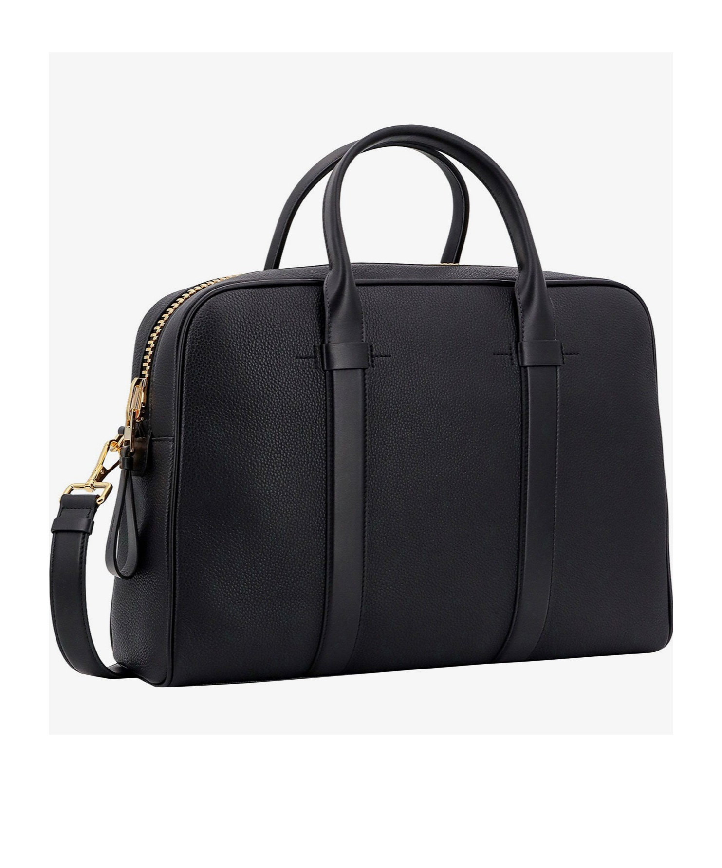 Tom Ford Zipped Leather Briefcase In Black