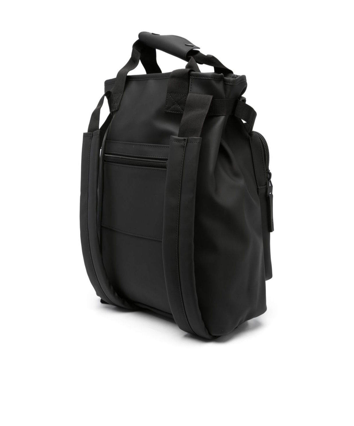 Rains Logo-print Multi-pocket Backpack In Black