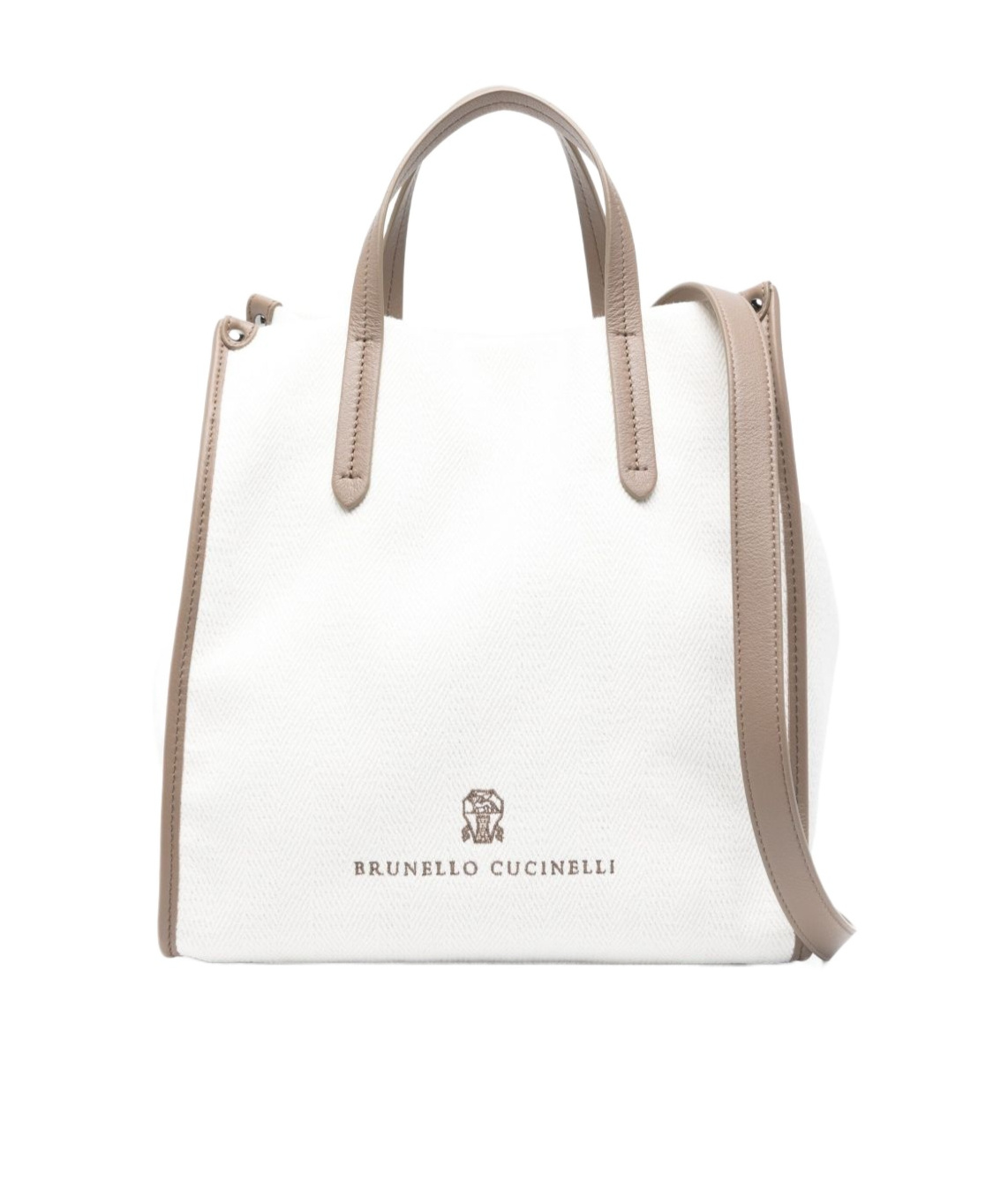 Brunello Cucinelli Rectangular Shoulder Bag In White