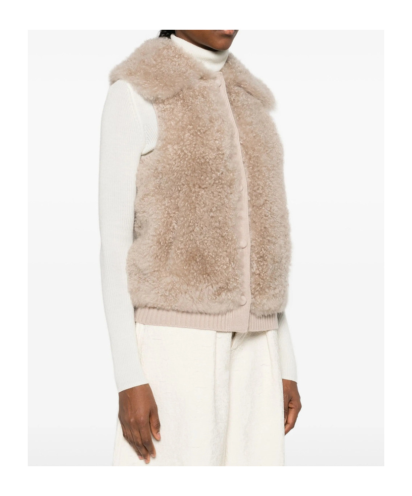 Yves Salomon Textured Gilet In Neutral