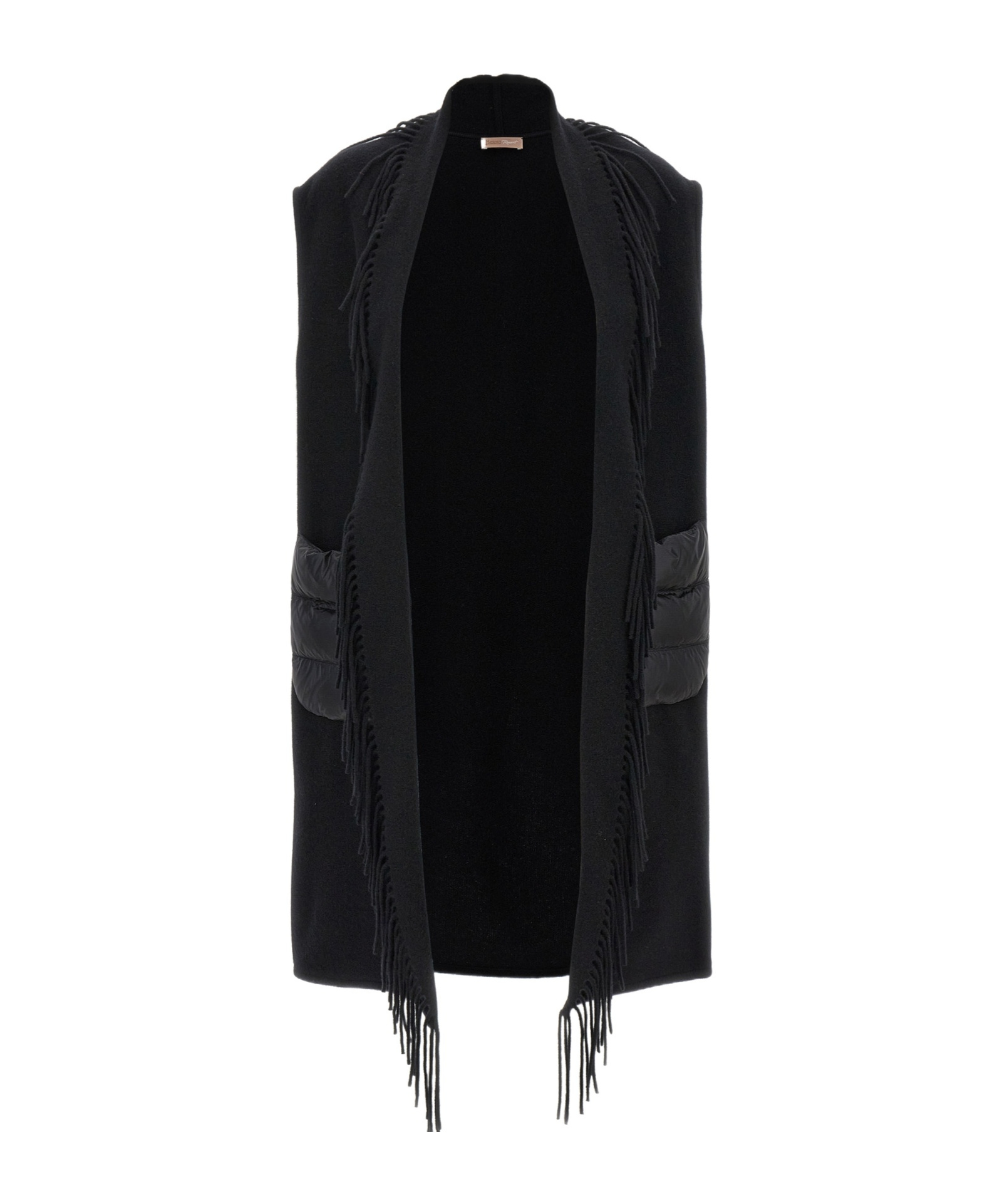 Herno Fringed Gilet In Black