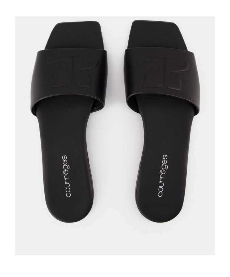 Shop Courrèges Shadow Slides In Black