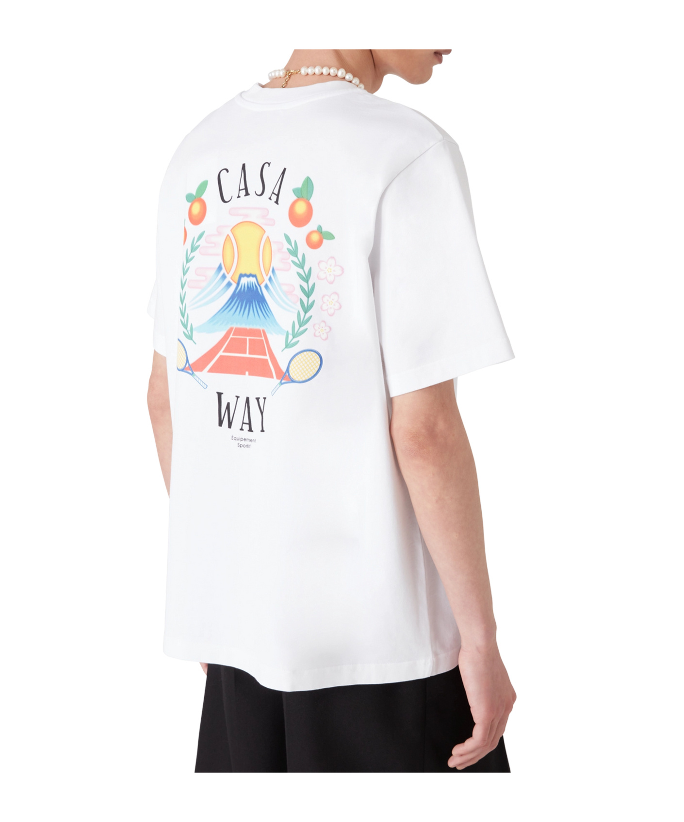 Casablanca Casa Way Mountain Printed T-shirt In White
