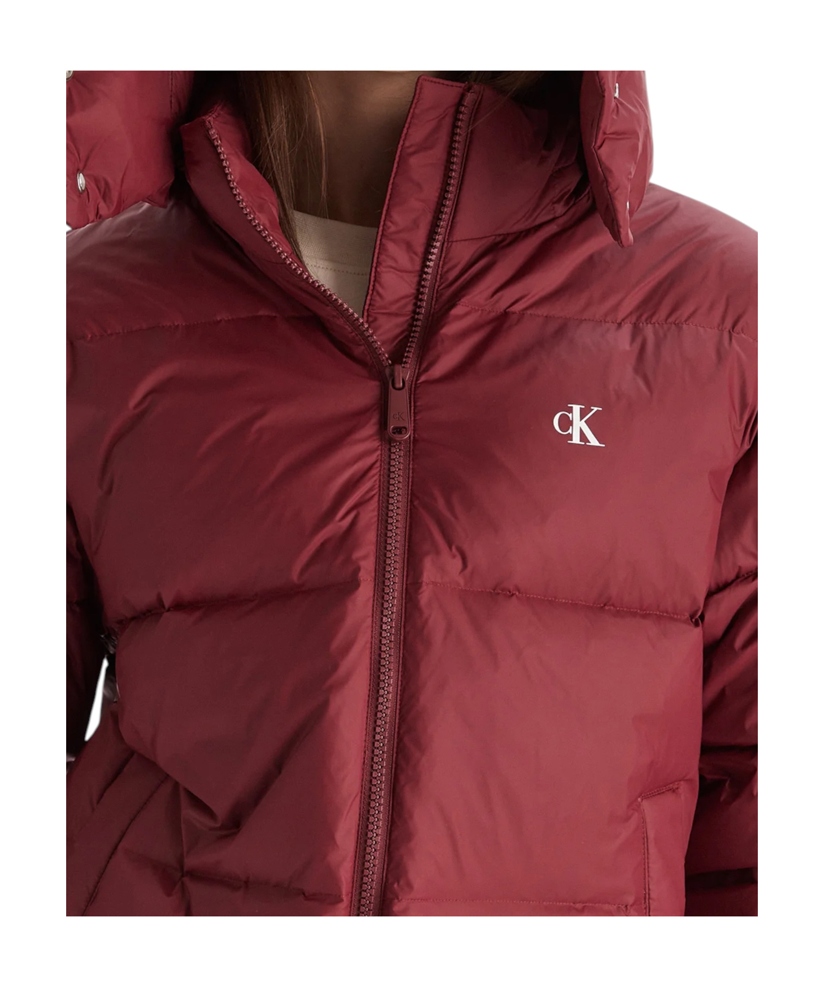 Calvin Klein Jeans Est.1978 Long-sleeved Down Jacket In Brown