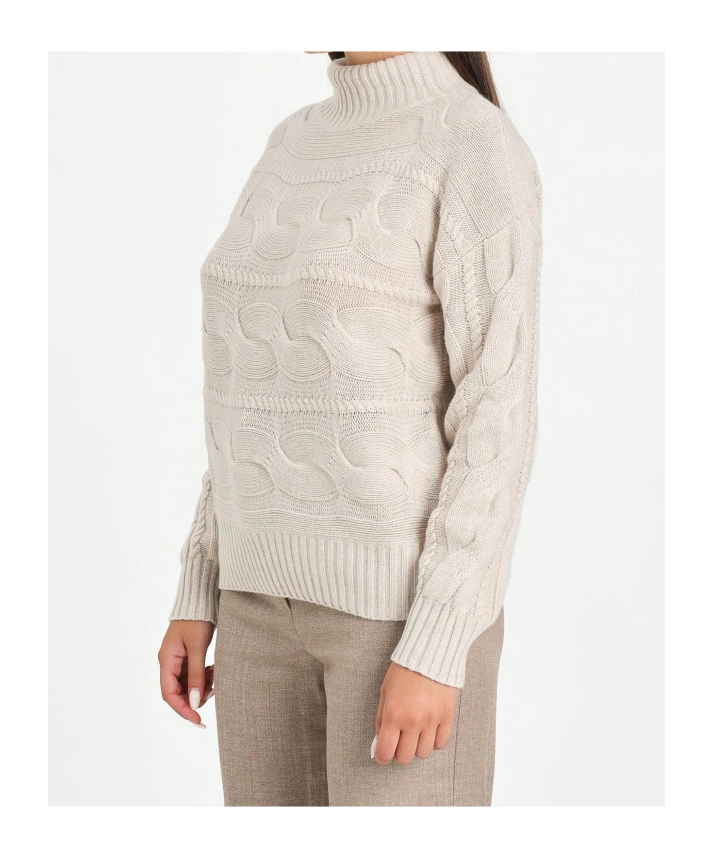 Max Mara Long-sleeved Sweater In Neutral