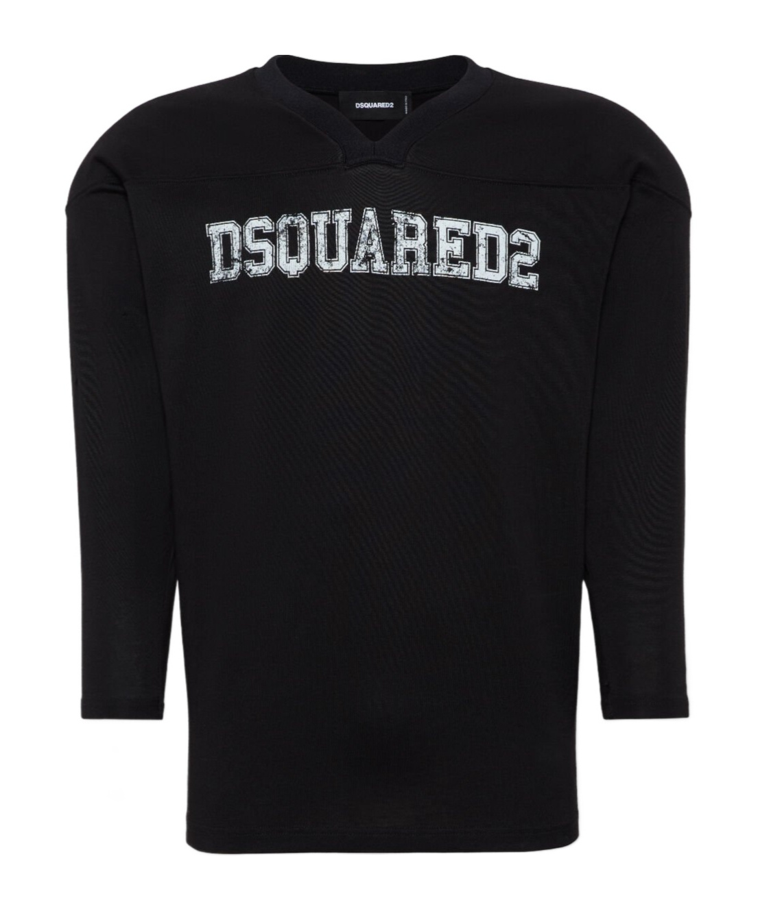 Dsquared2 Football Black T-shirt With Shoulder Pads And Lettering Logo Print On The Front In Cotton And Viscos In Black