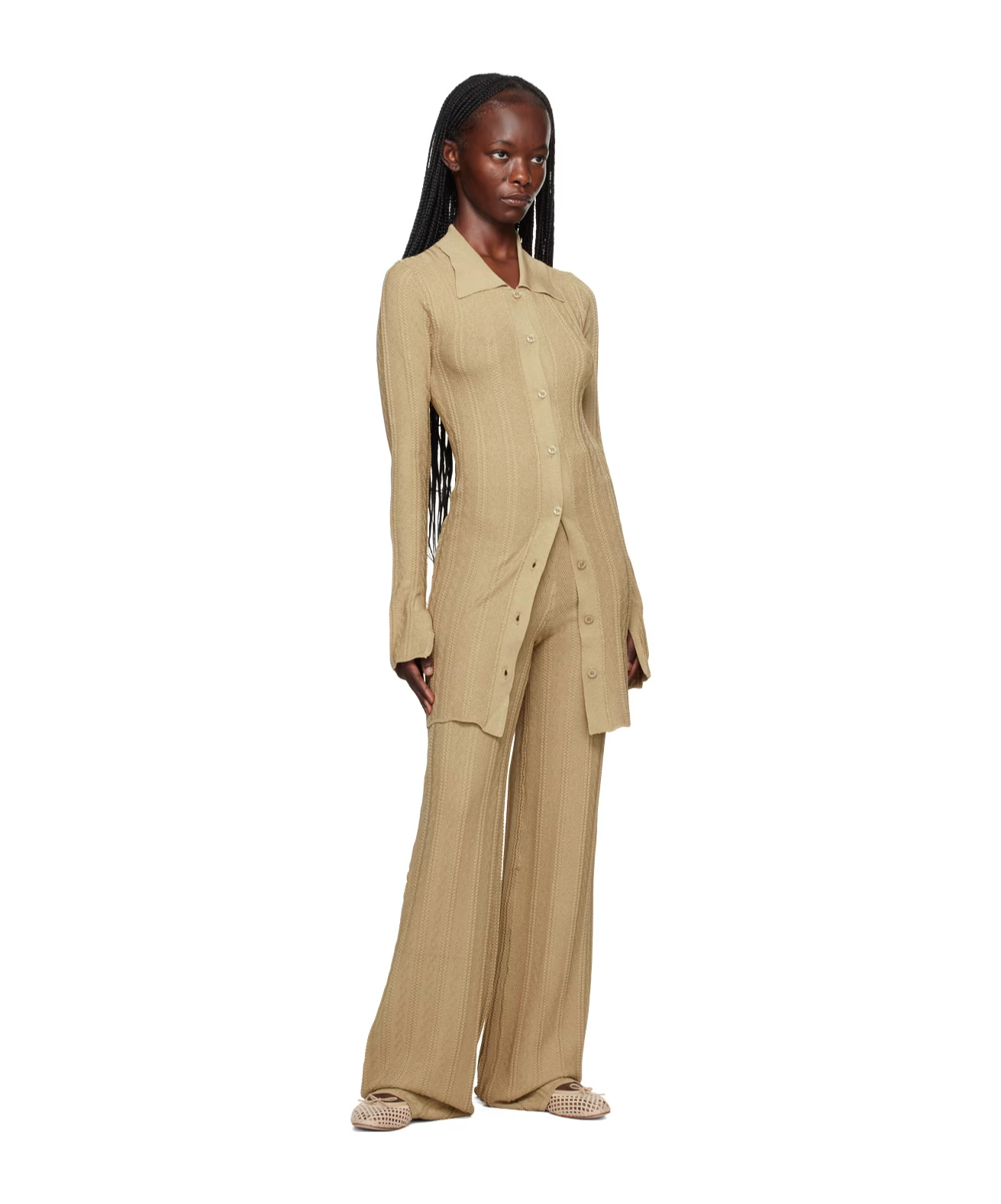Remain Birger Christensen High-waist Elastic Casual Pants In Nude
