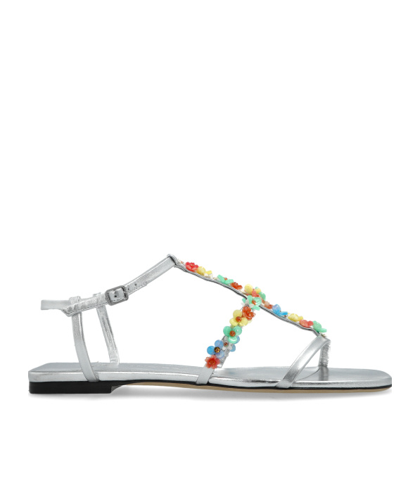 Jimmy Choo Silver Open Toe Sandals In Metallic