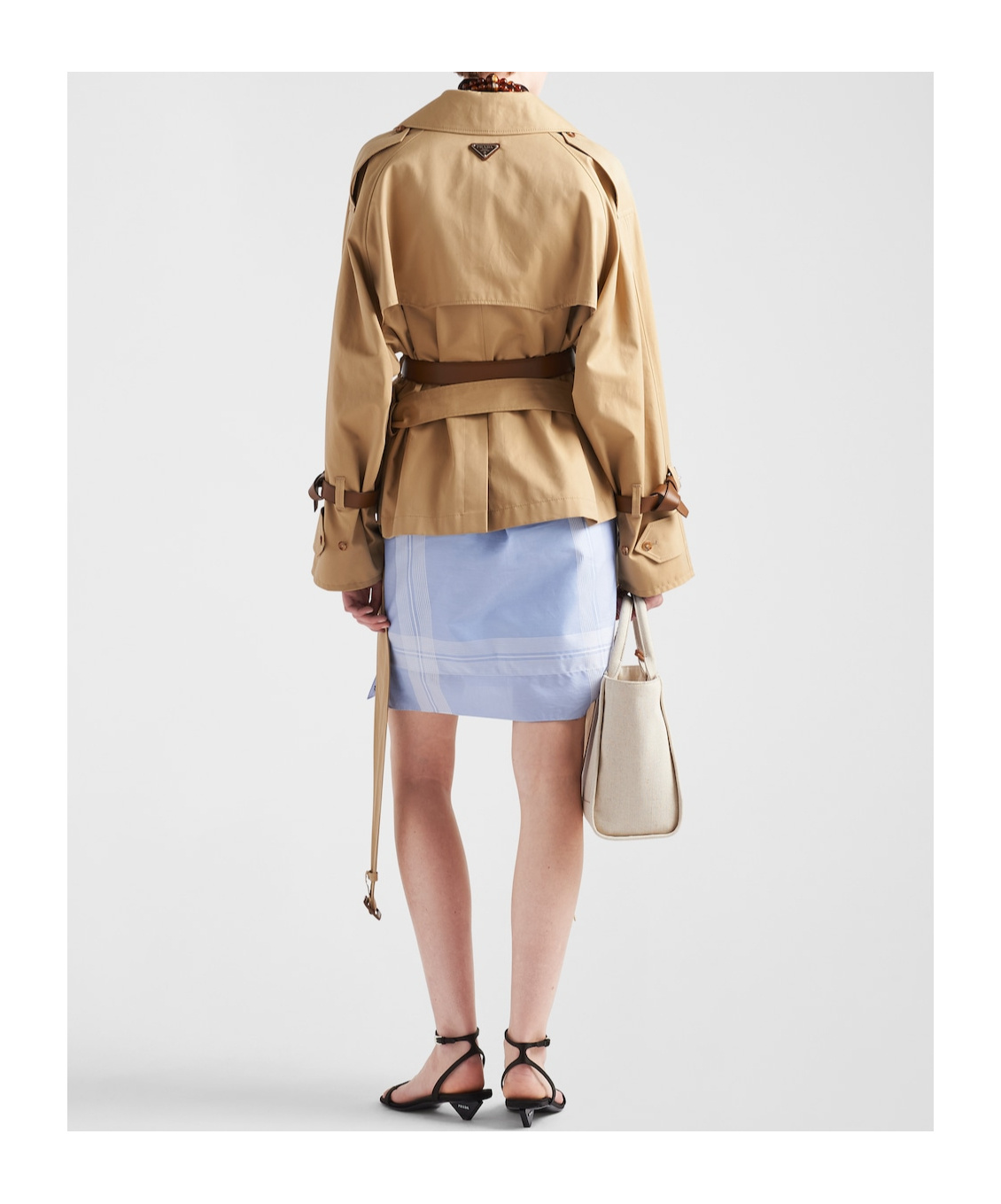 Prada Trench Coat Woman Honey In Nude