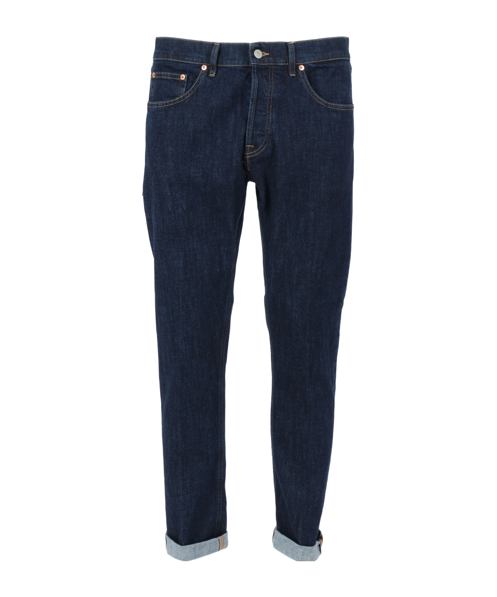 Dondup Denim Trousers With Belt Loops In Blue