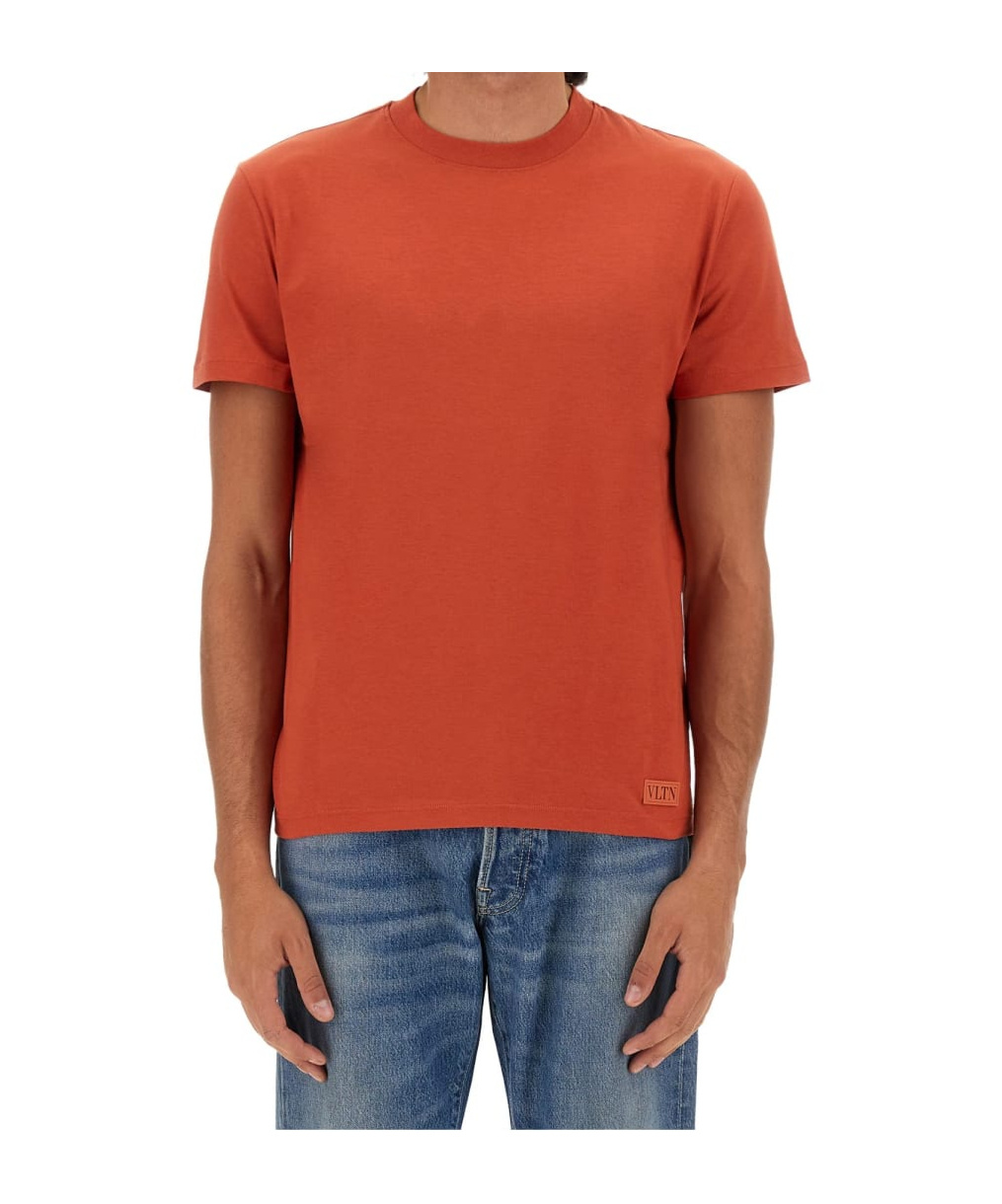 Valentino Relaxed-fit Orange Cotton T-shirt In Orange