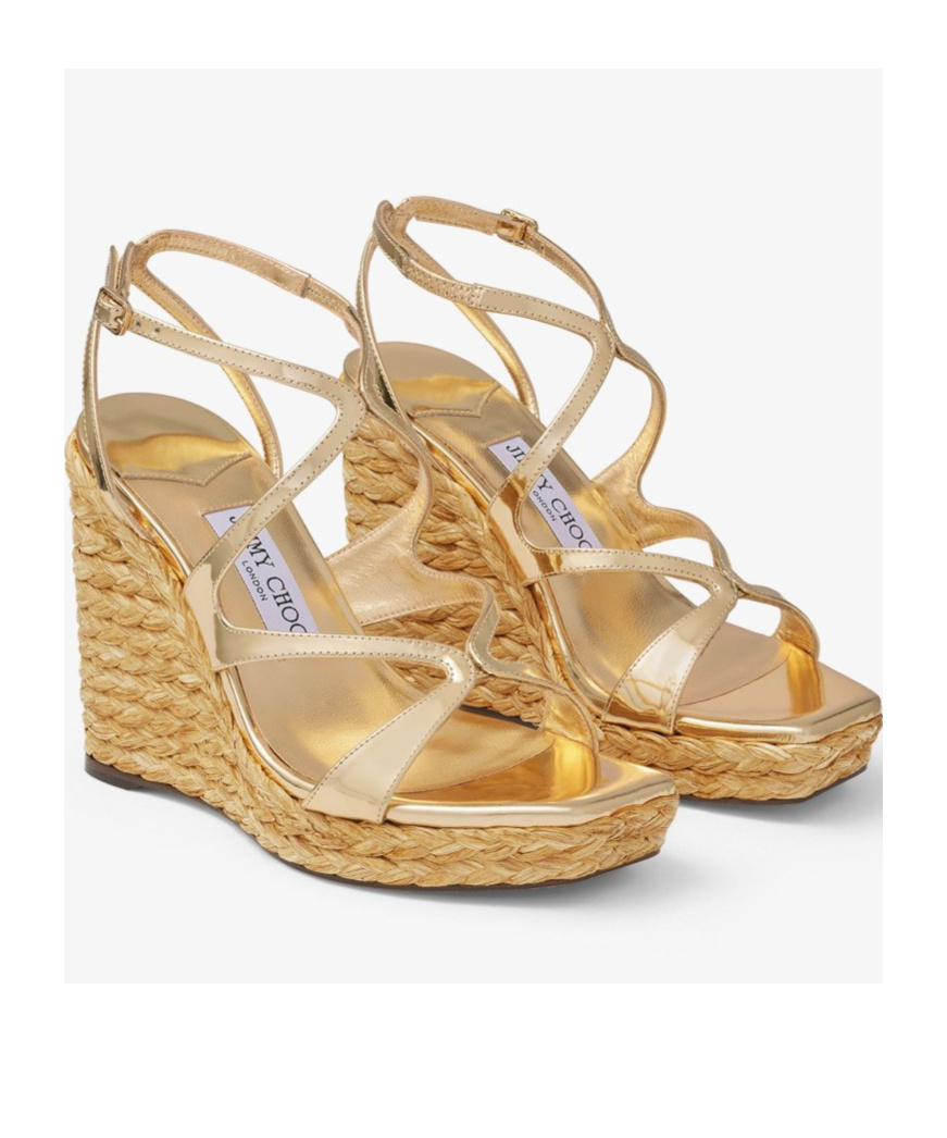 Jimmy Choo Ayla 110 Wedge Sandals In Nude