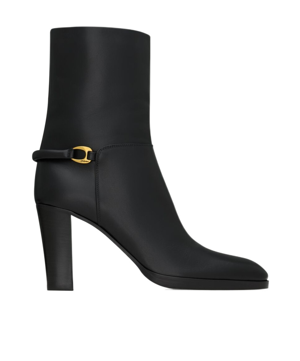 Saint Laurent Sulpice Booties In Smooth Leather In Black