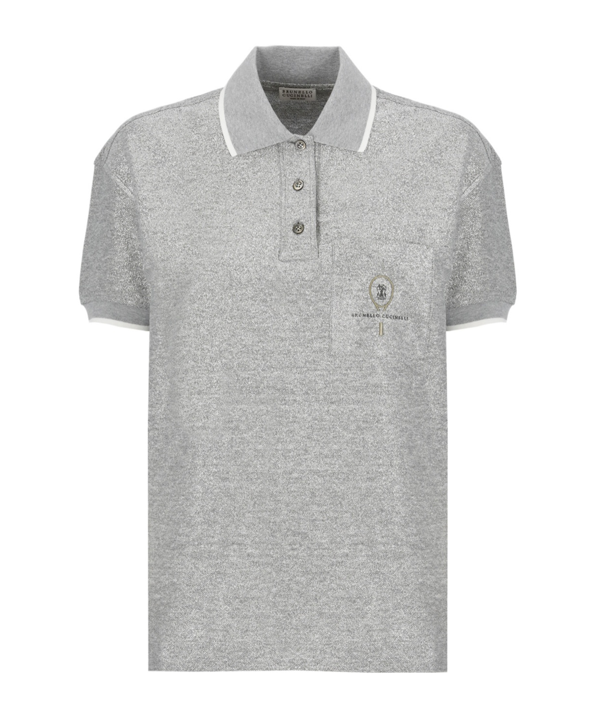 Brunello Cucinelli Short-sleeved Polo Shirt In Gray