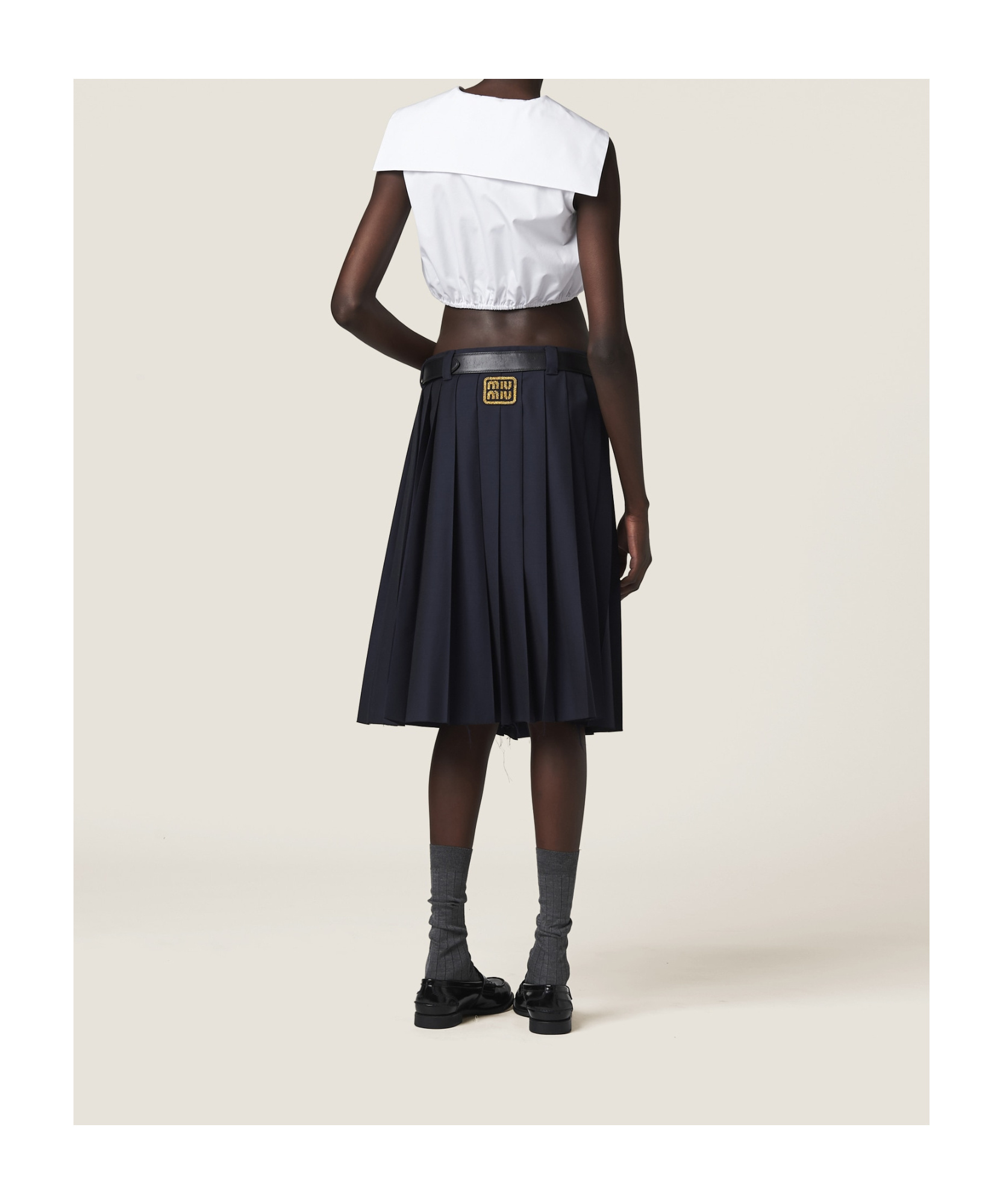 Miu Miu Poplin Top In White