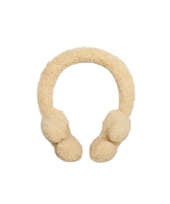 Celine Pattern Wool Earmuffs In Nude