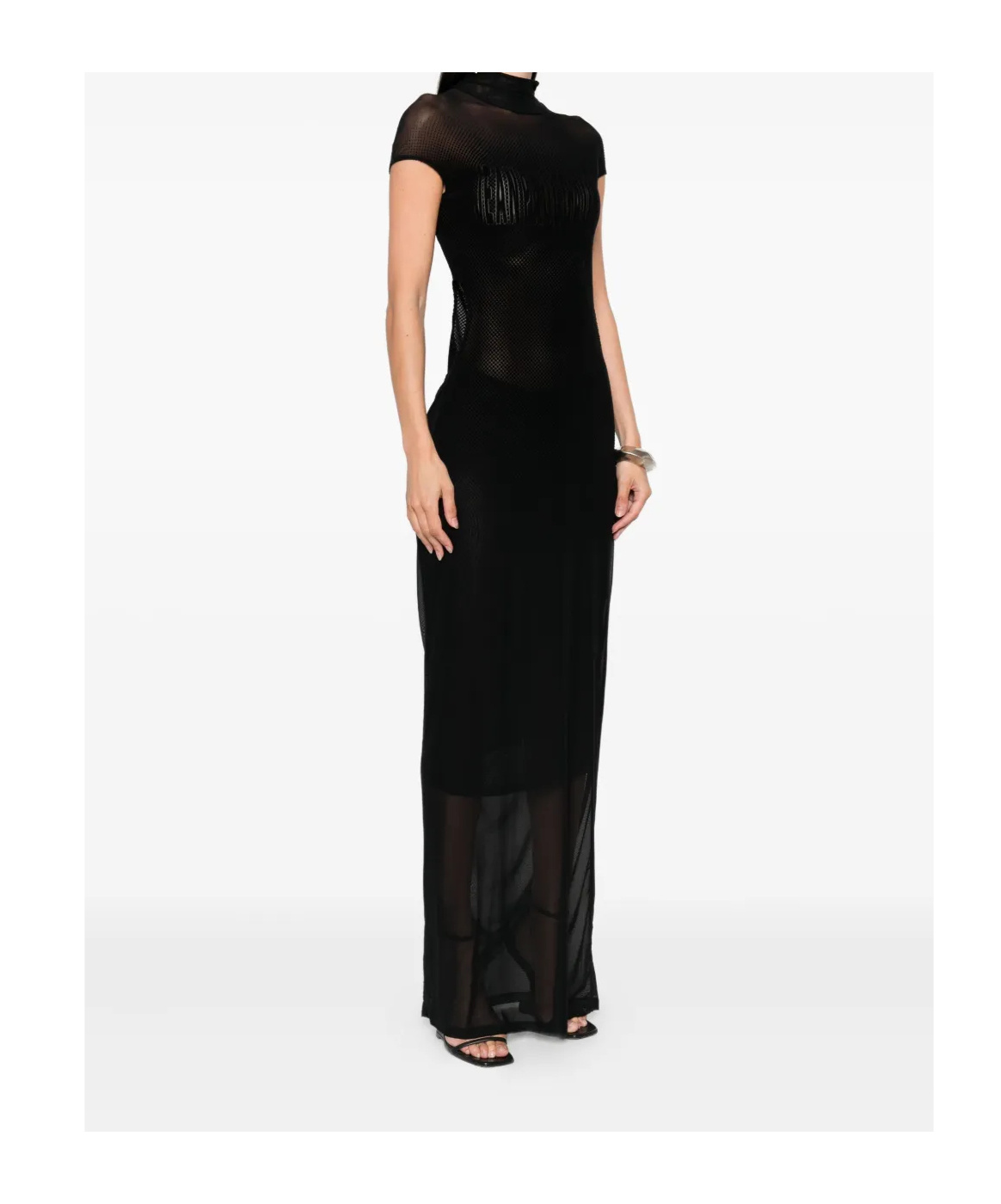 Jean Paul Gaultier Women Long Dress With Inserts In Black