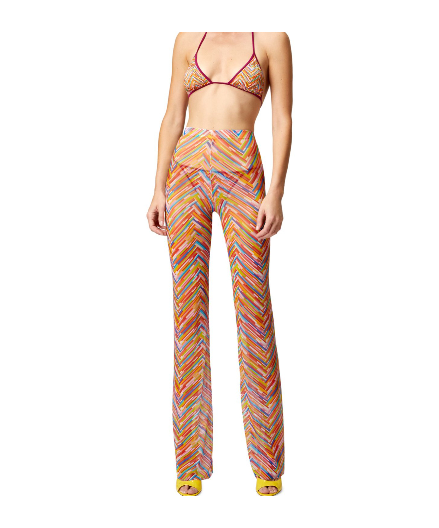 Missoni Gerade Hose Aus Bedrucktem Tüll In Orange