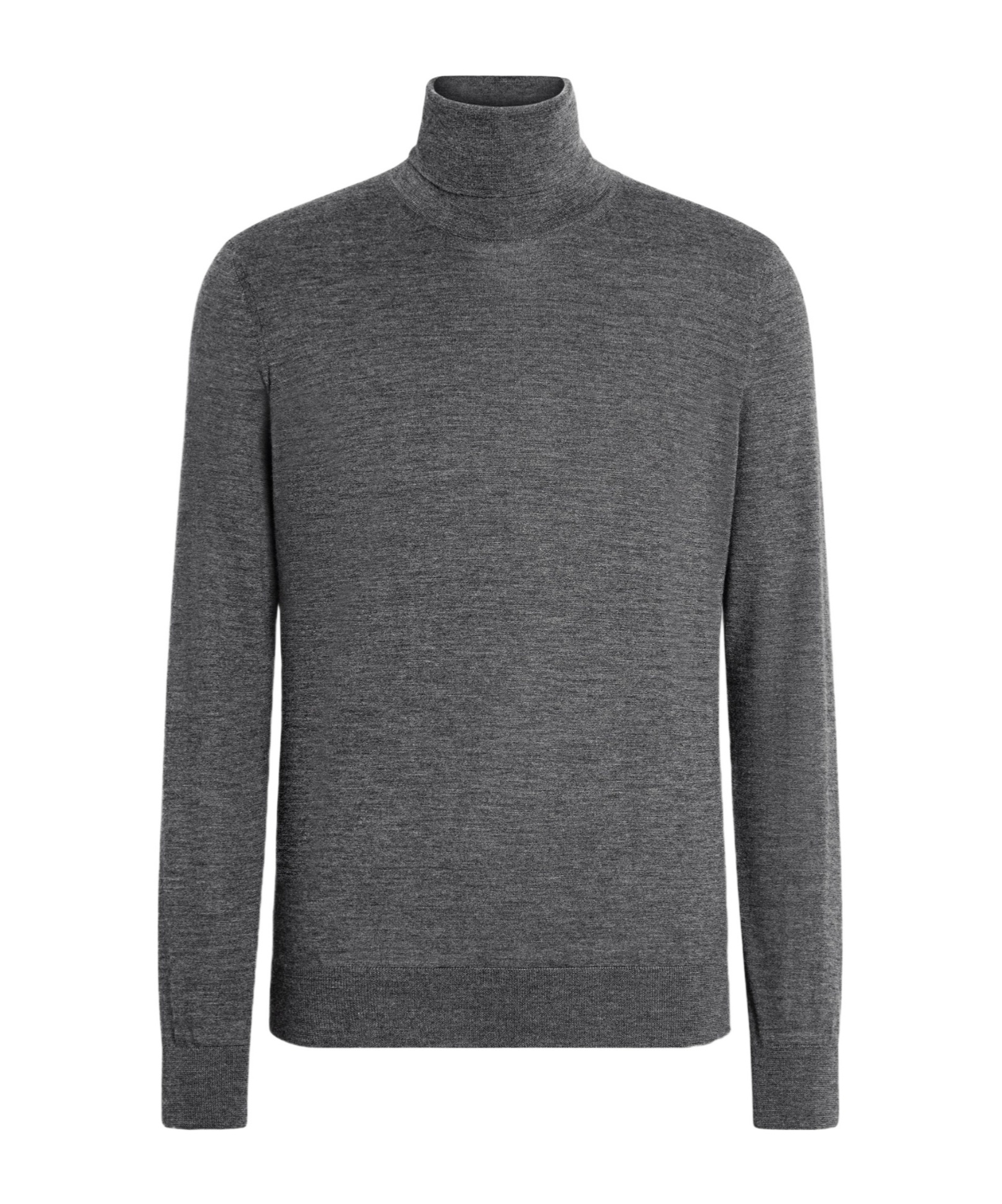 Zegna Cashmere Silk Turtleneck Knit Sweater In Gray