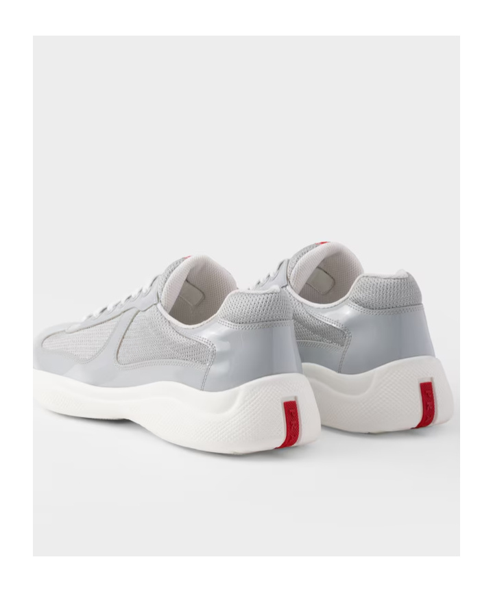 Prada America's Cup Panelled Sneakers In Gray
