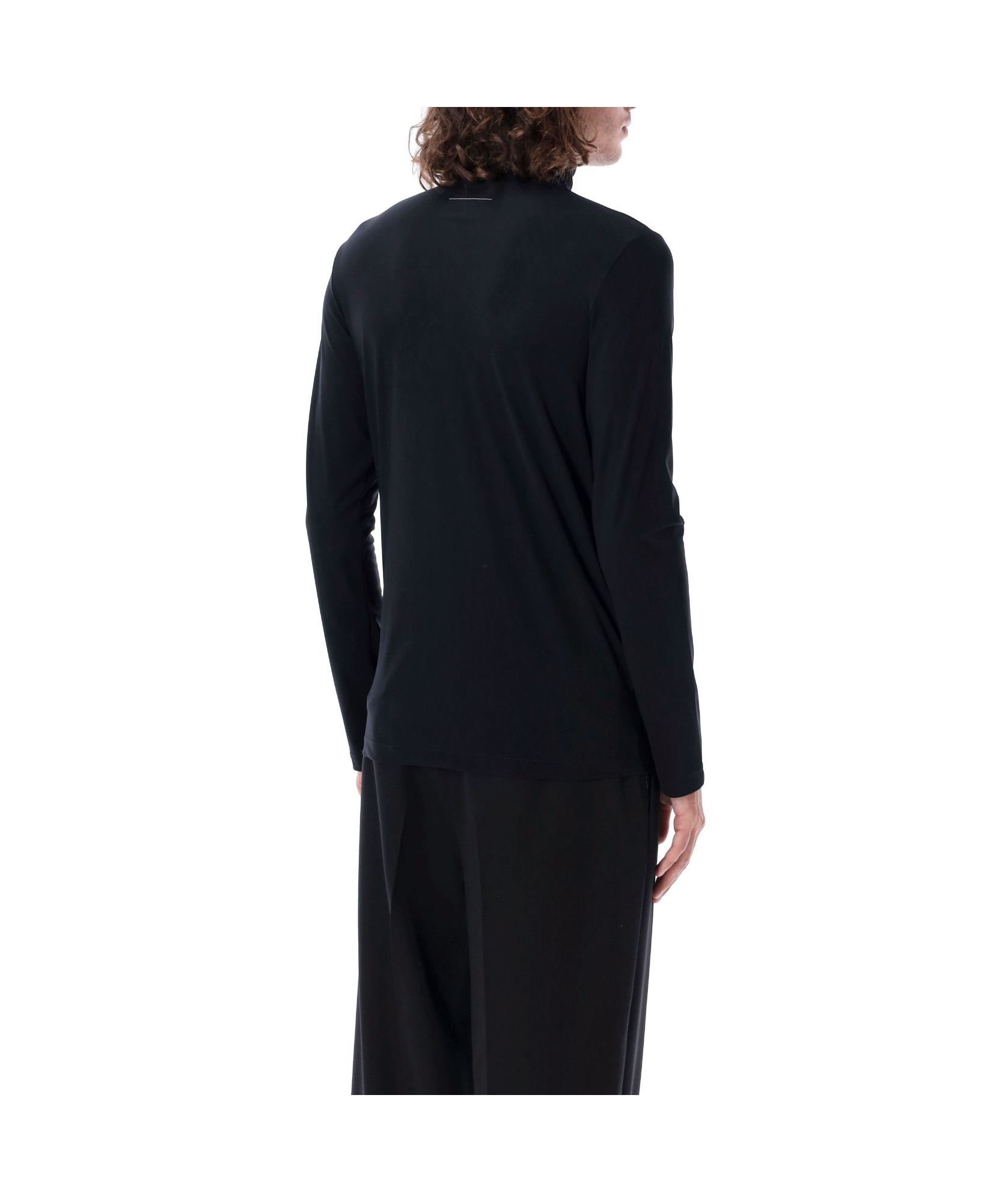 Mm6 Maison Margiela Long-sleeved T-shirt In Black