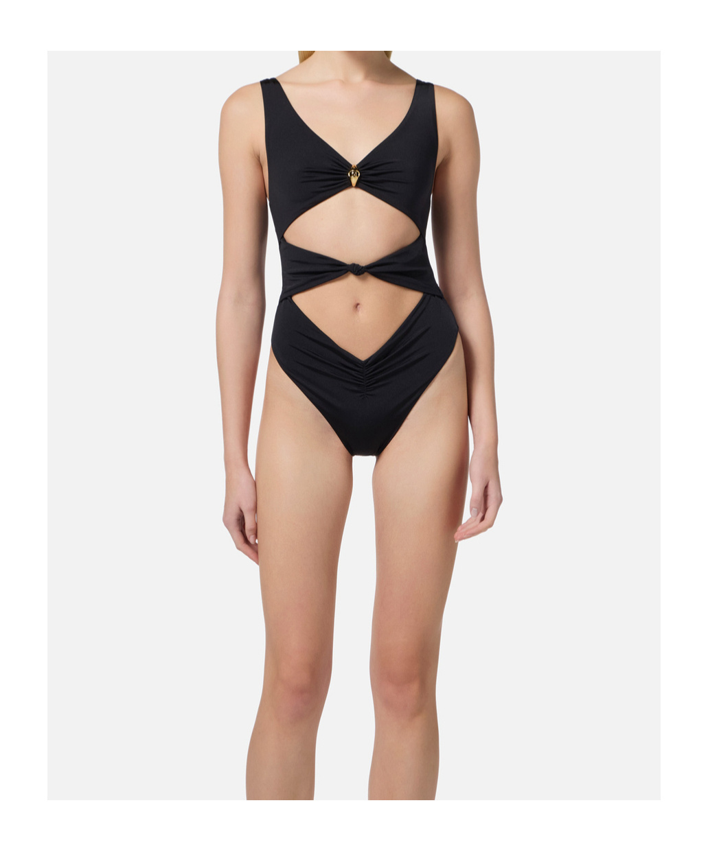 ELISABETTA FRANCHI KNOT-DETAIL SWIMSUIT